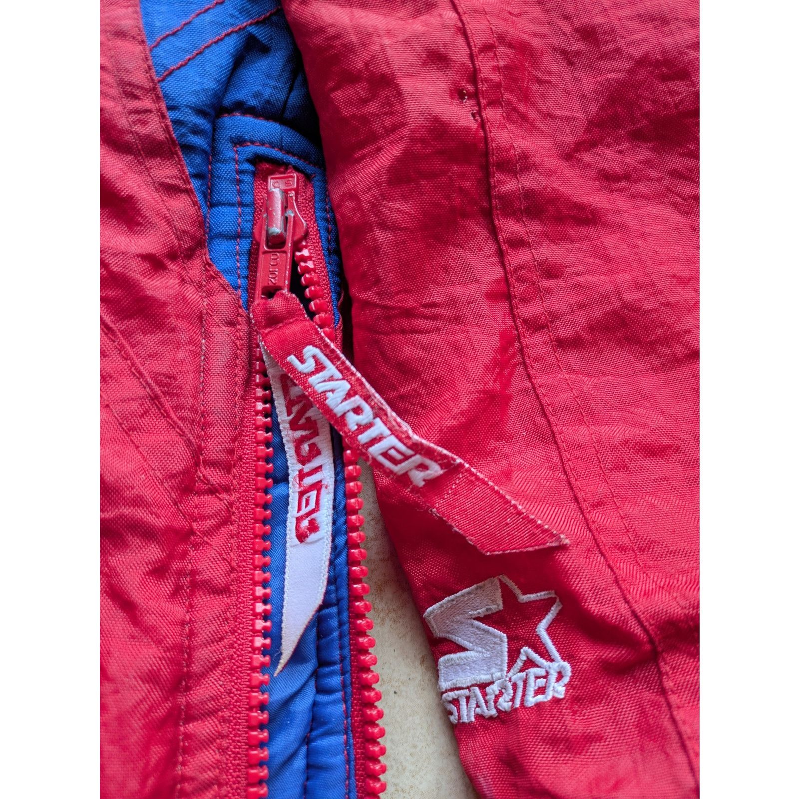 NBA × Starter Philadelphia 76ers 90s STARTER Color Block 1/2 Pullover vtg Size US XL / EU 56 / 4 - 8 Thumbnail