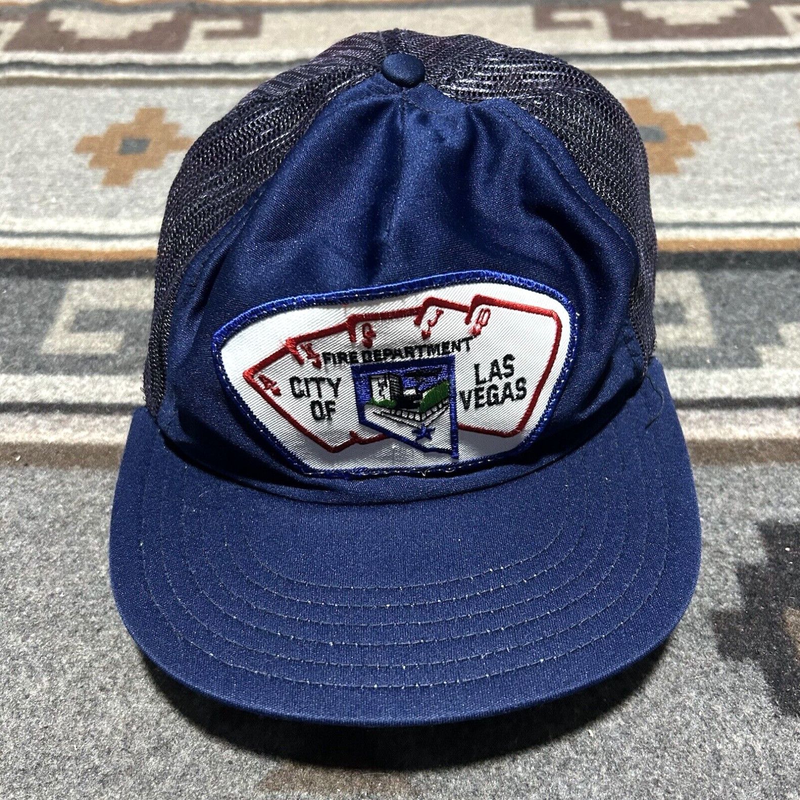 image of Department 5 Vintage City Of Las Vegas Fire Department Mesh Trucker Hat 70's 80's Usa Patch in Whit