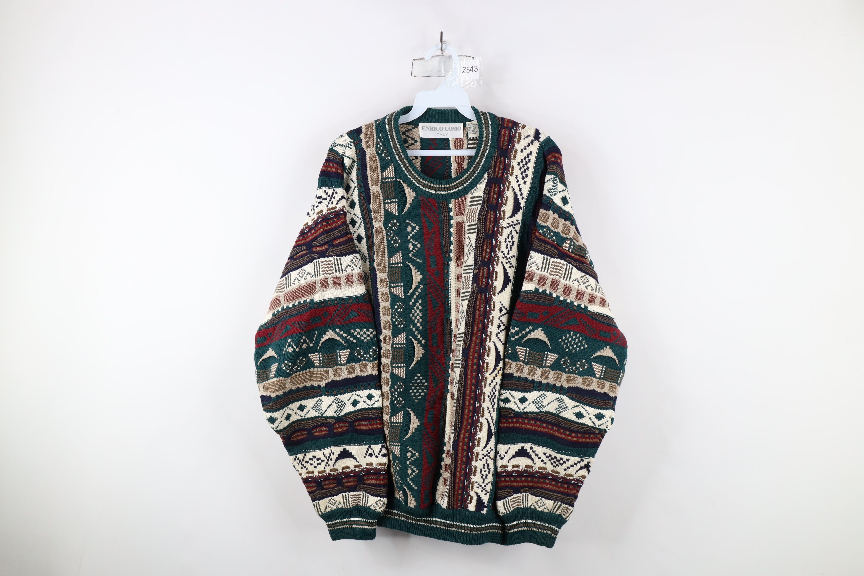 Vintage Vintage 90s Coogi Style Rainbow Striped Knit Sweater Size US L / EU 52-54 / 3 - 1 Thumbnail