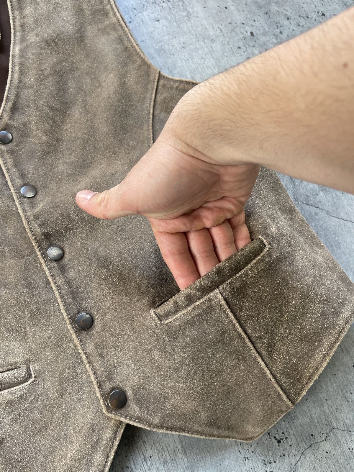 Genuine Leather 1990s Vintage Genuine Leather Waistcoat Vest Size US M / EU 48-50 / 2 - 5 Thumbnail