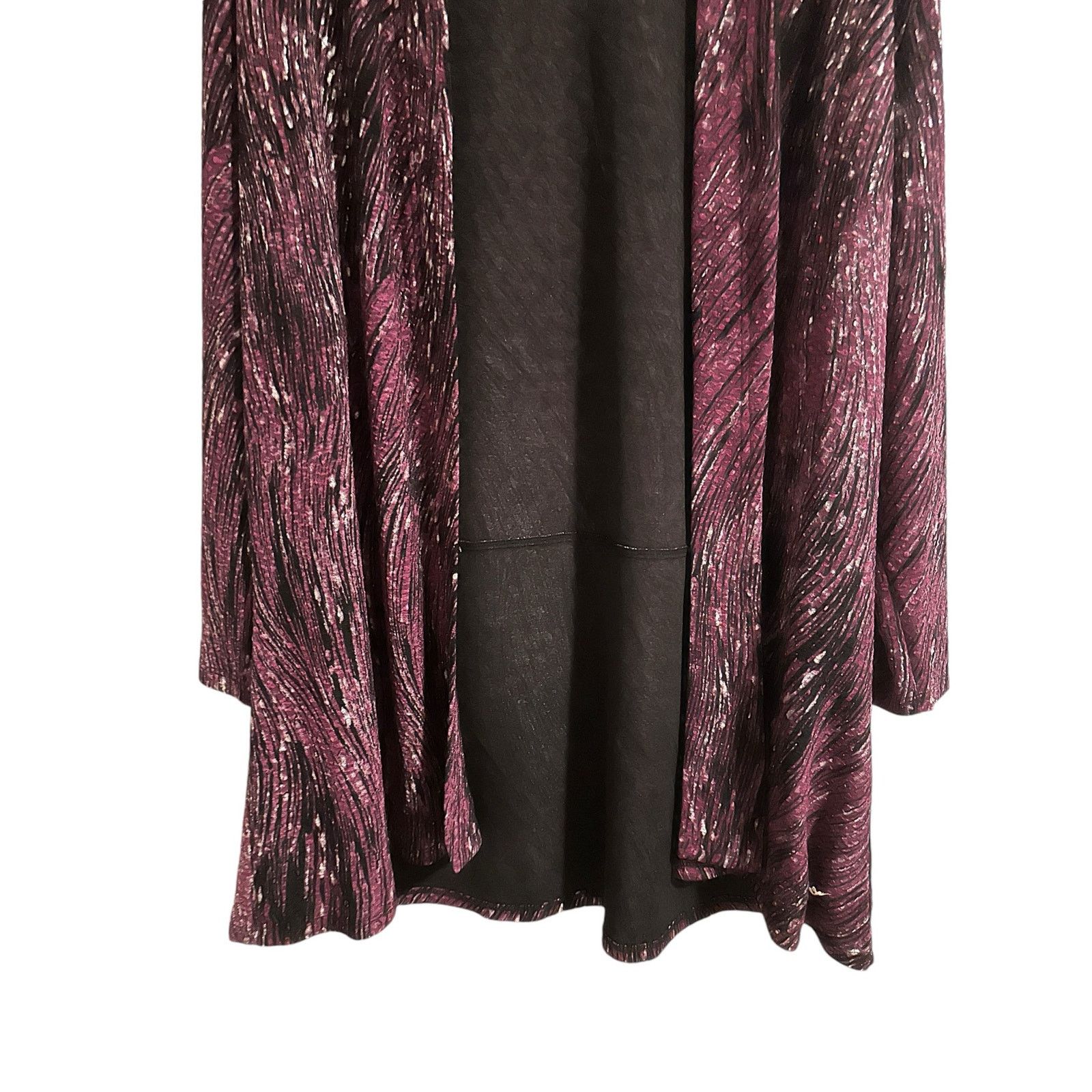 Other Allison Daley Womens 3/4 Sleeve Purple Striped Open Cardigan Size L / US 10 / IT 46 - 6 Thumbnail