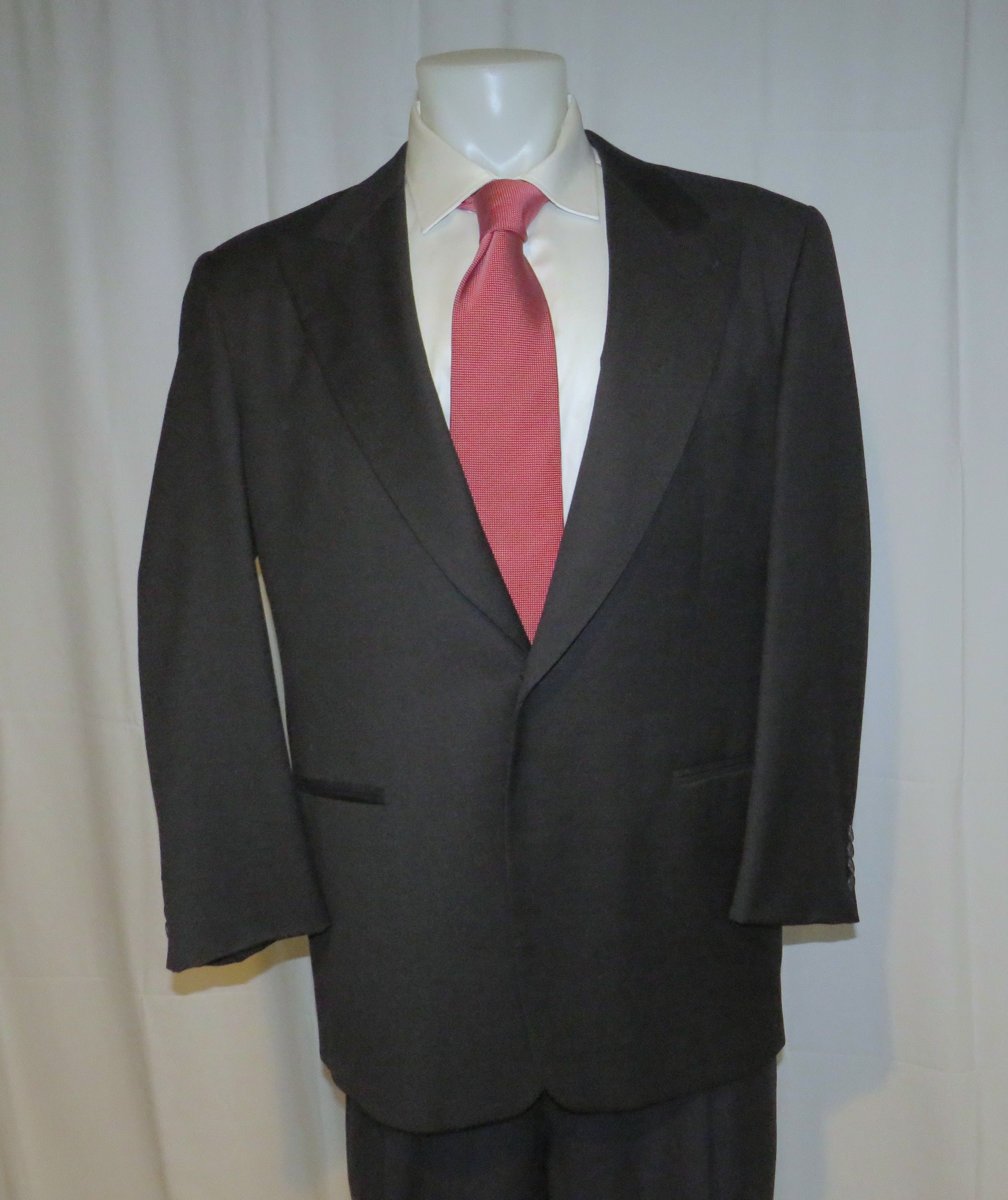 Joseph Abboud Black Label Vintage Peak Lapel One Button Suit 42R Size 42R - 9 Thumbnail