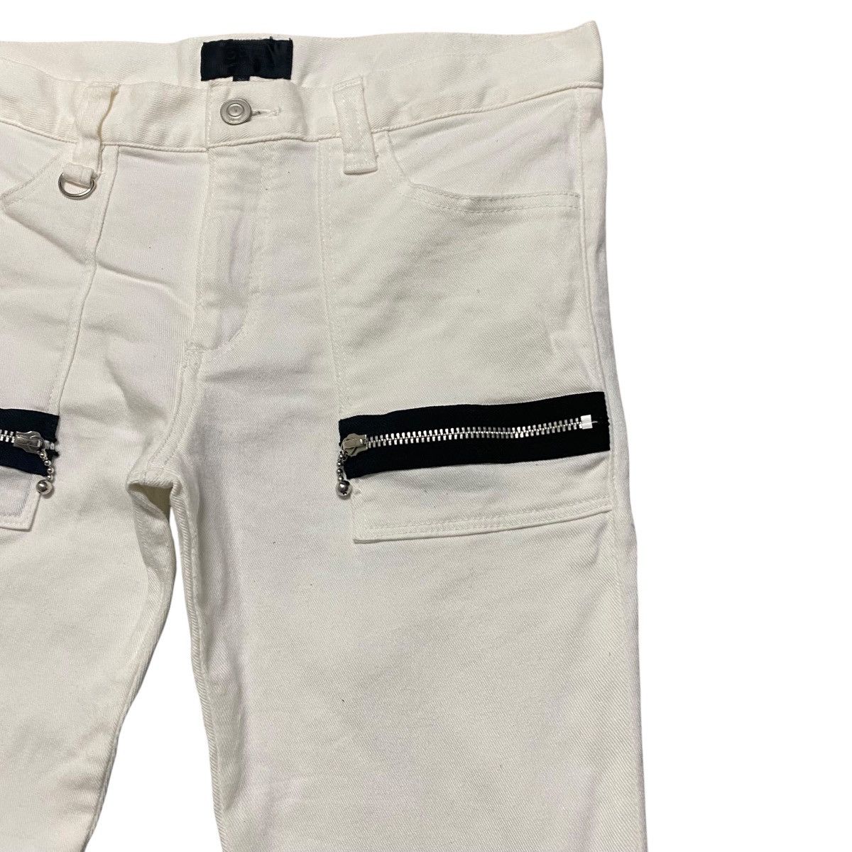 Mari's Rock Anarchy 666 White Denim Zipper Bondage Pants Undercover Size US 32 / EU 48 - 5 Thumbnail