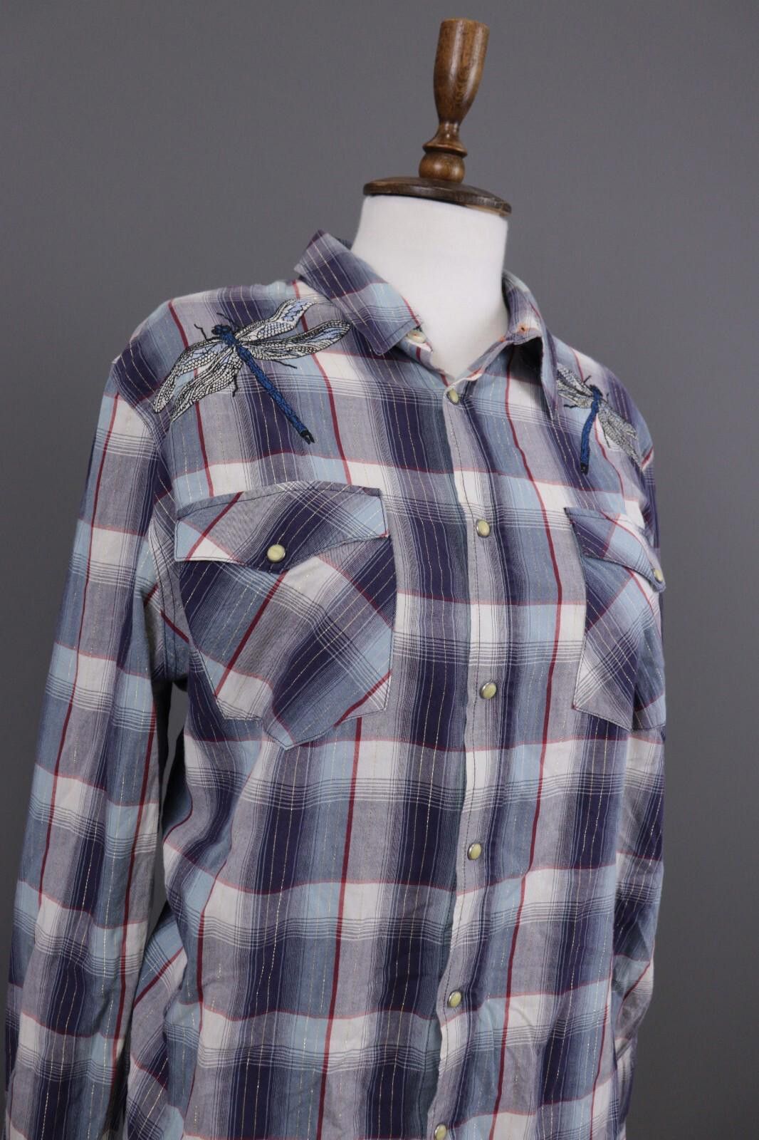 Nudie Jeans Nudie Jeans Multicolor Check Tunic Blouse Shirt Size L Size L / US 10 / IT 46 - 6 Thumbnail