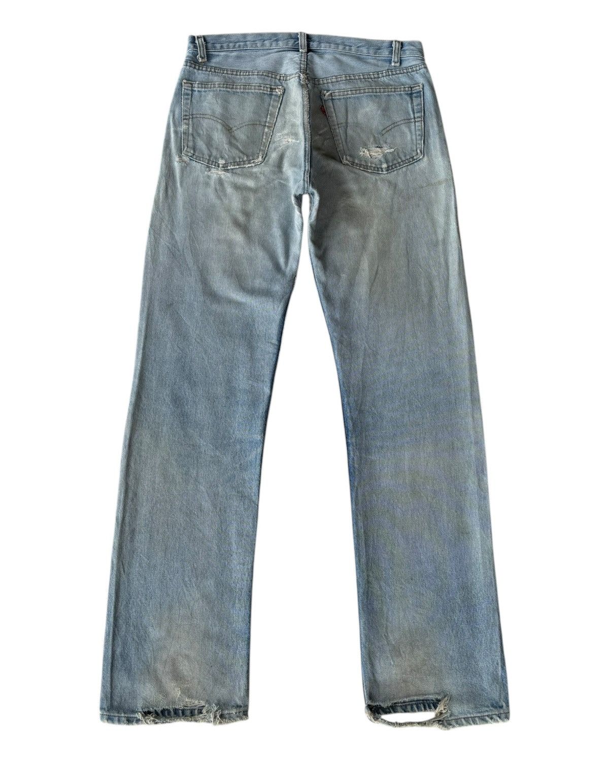 Levi's 🔥VINTAGE LEVIS 501 SUPER DISTRESSED DENIM THRASHED JEANS Size US 32 / EU 48 - 2 Thumbnail
