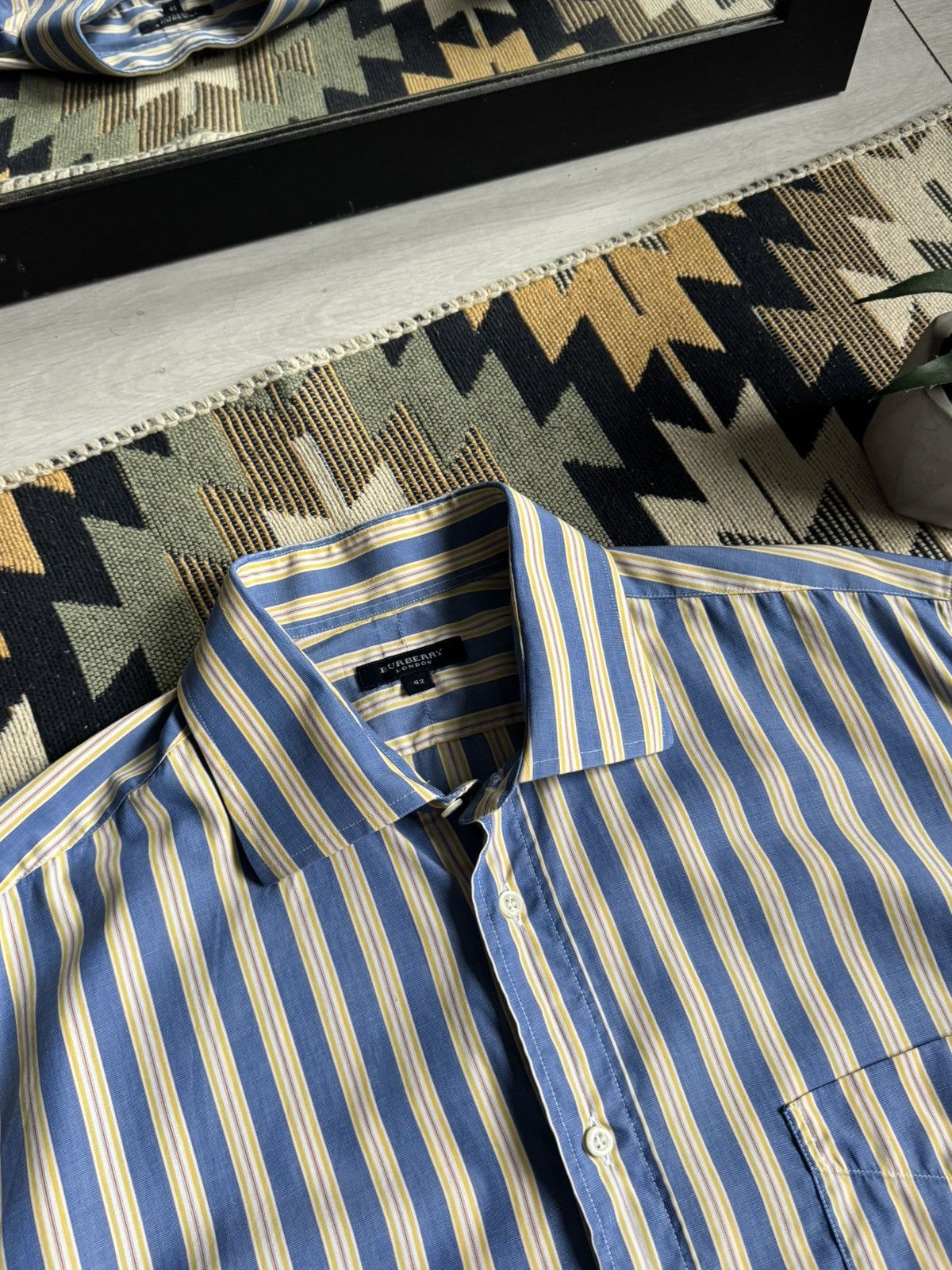 Burberry Vintage Burberry Stripped Button Up Shirt Size US XL / EU 56 / 4 - 6 Thumbnail