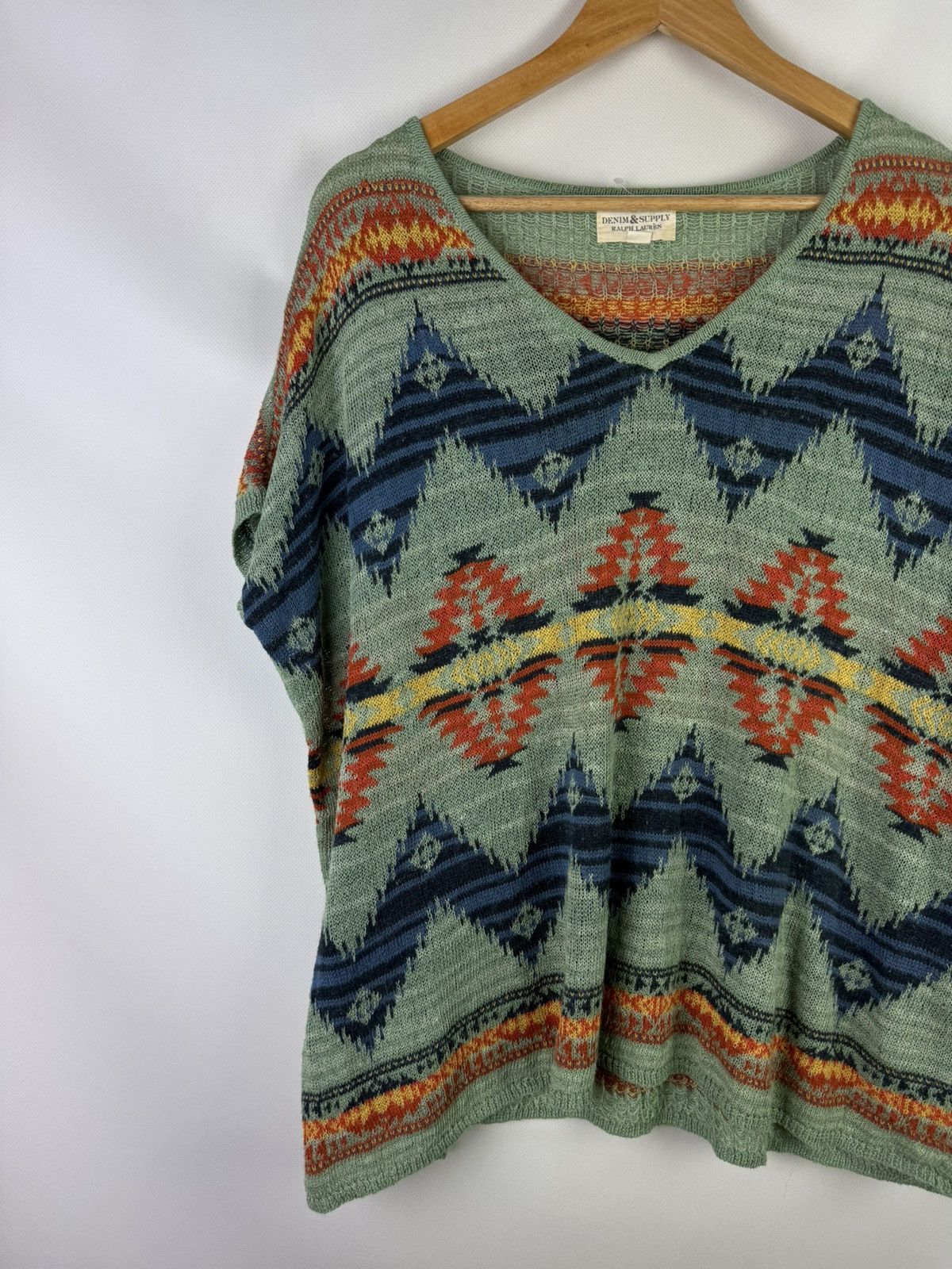 Denim & Supply Ralph Lauren Ralph Lauren Aztec Southwest Pattern Short Sleeve Sweater Size XS / US 0-2 / IT 36-38 - 2 Thumbnail