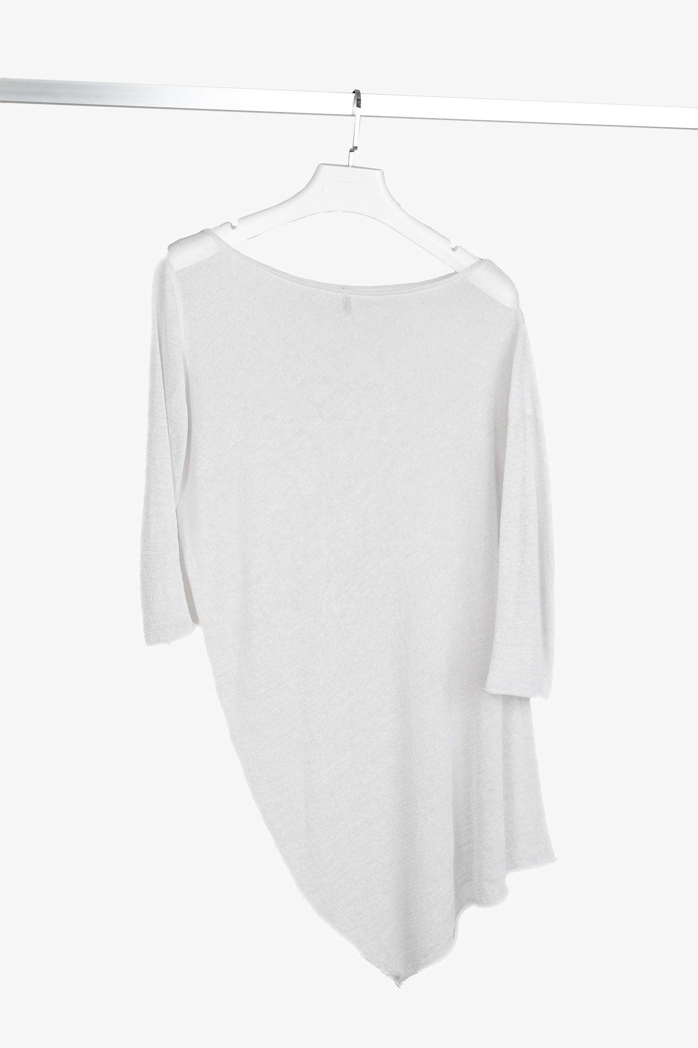 Annette Gortz Annette Gortz Light-Grey Mesh-Knit Asymmetrical Tunic Size M / US 6-8 / IT 42-44 - 1 Thumbnail