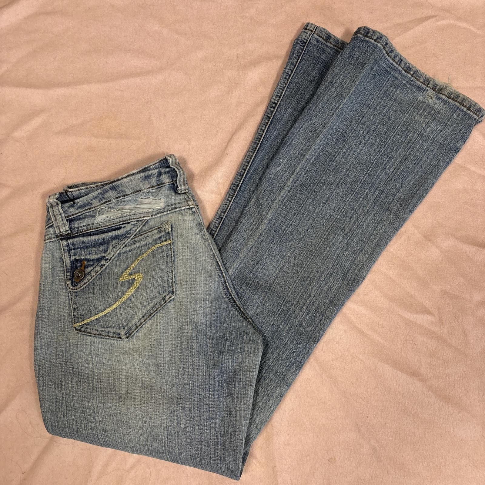 Other y2k distressed low rise flare jeans Size 30" / US 8 / IT 44 - 1 Thumbnail