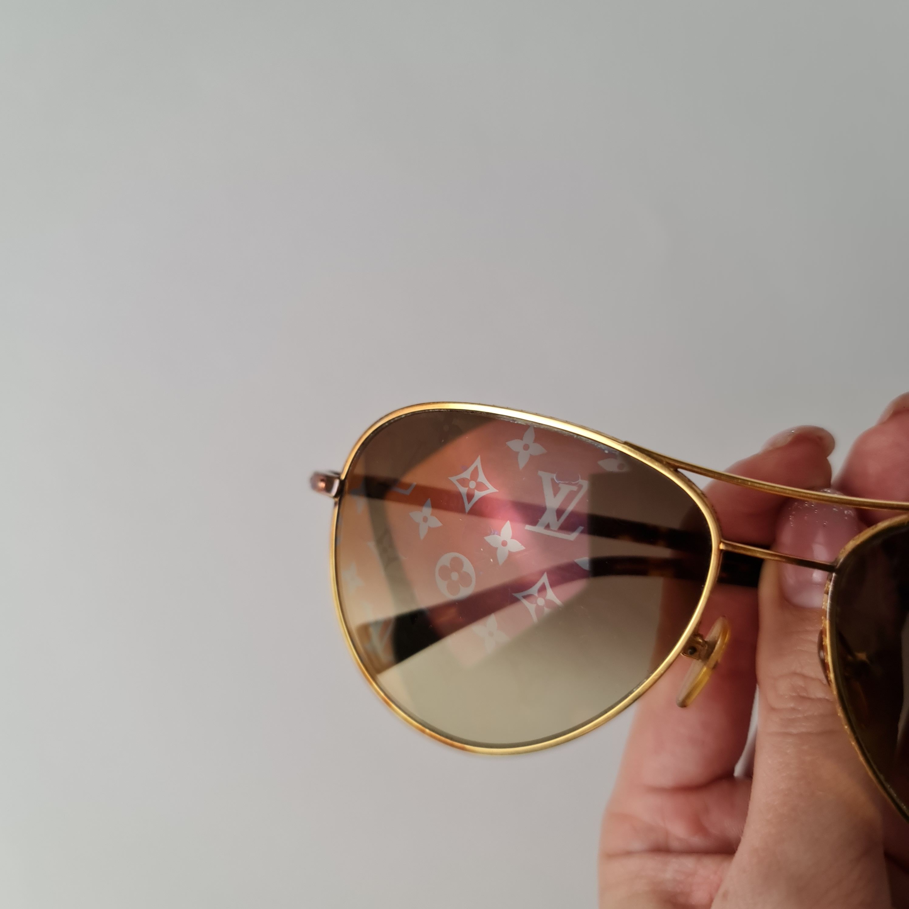 Louis Vuitton Louis Vuitton Goldtone Monogram Pilote Sunglasses Size ONE SIZE - 10 Thumbnail