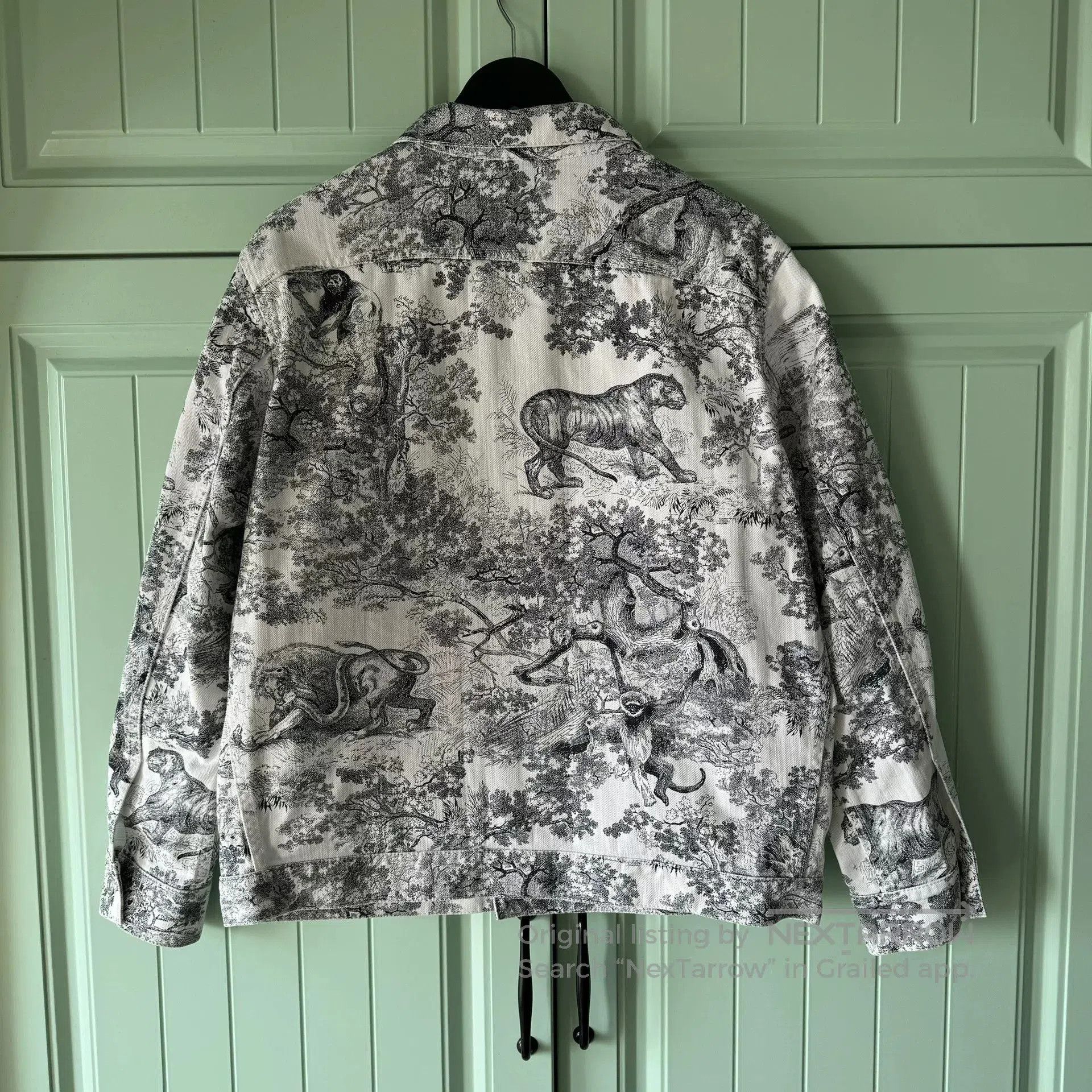 Dior Christian Dior White Black Print Shirt Jacket. Size XS / US 0-2 / IT 36-38 - 2 Thumbnail