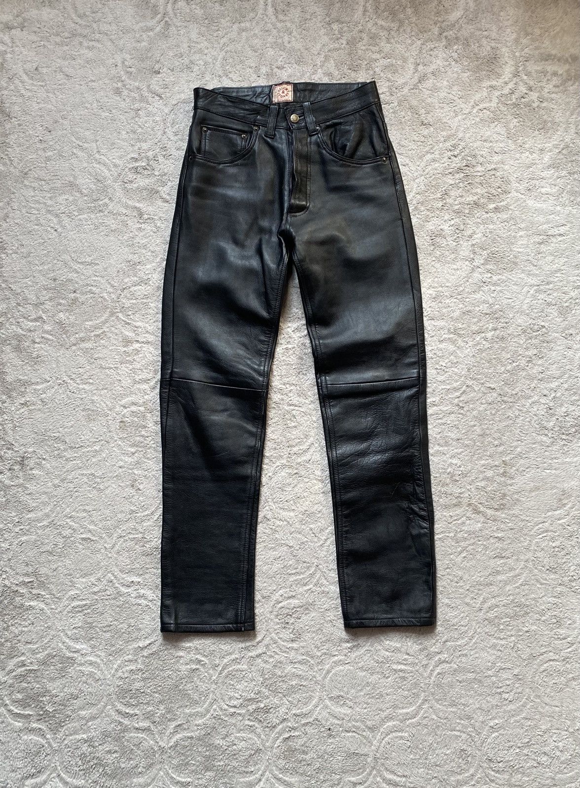 If Six Was Nine Real Leather Black Vintage Opium y2K pants Size US 29 - 1 Thumbnail