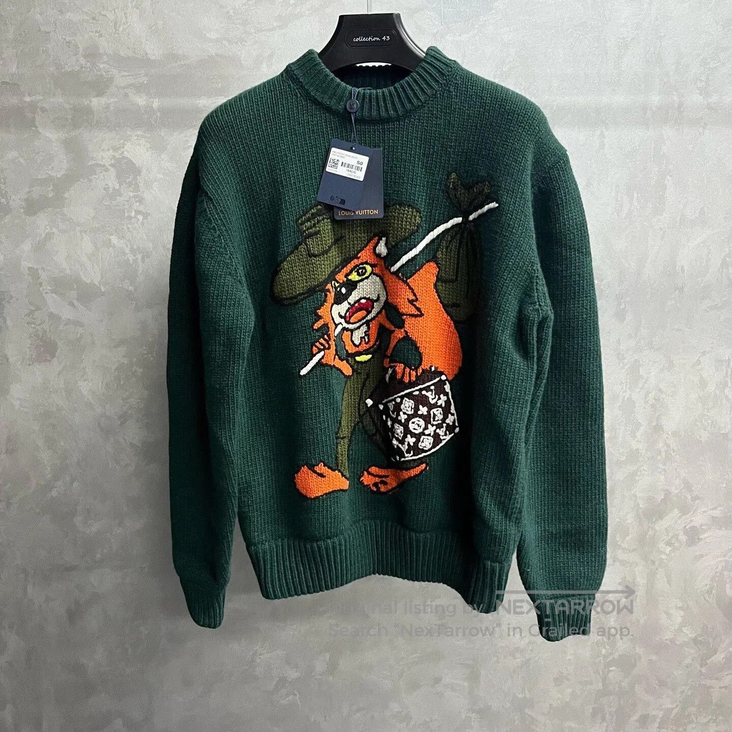 Louis Vuitton Louis Vuitton Green Cartoon Jacquard Sweater. Size S / US 4 / IT 40 - 1 Thumbnail