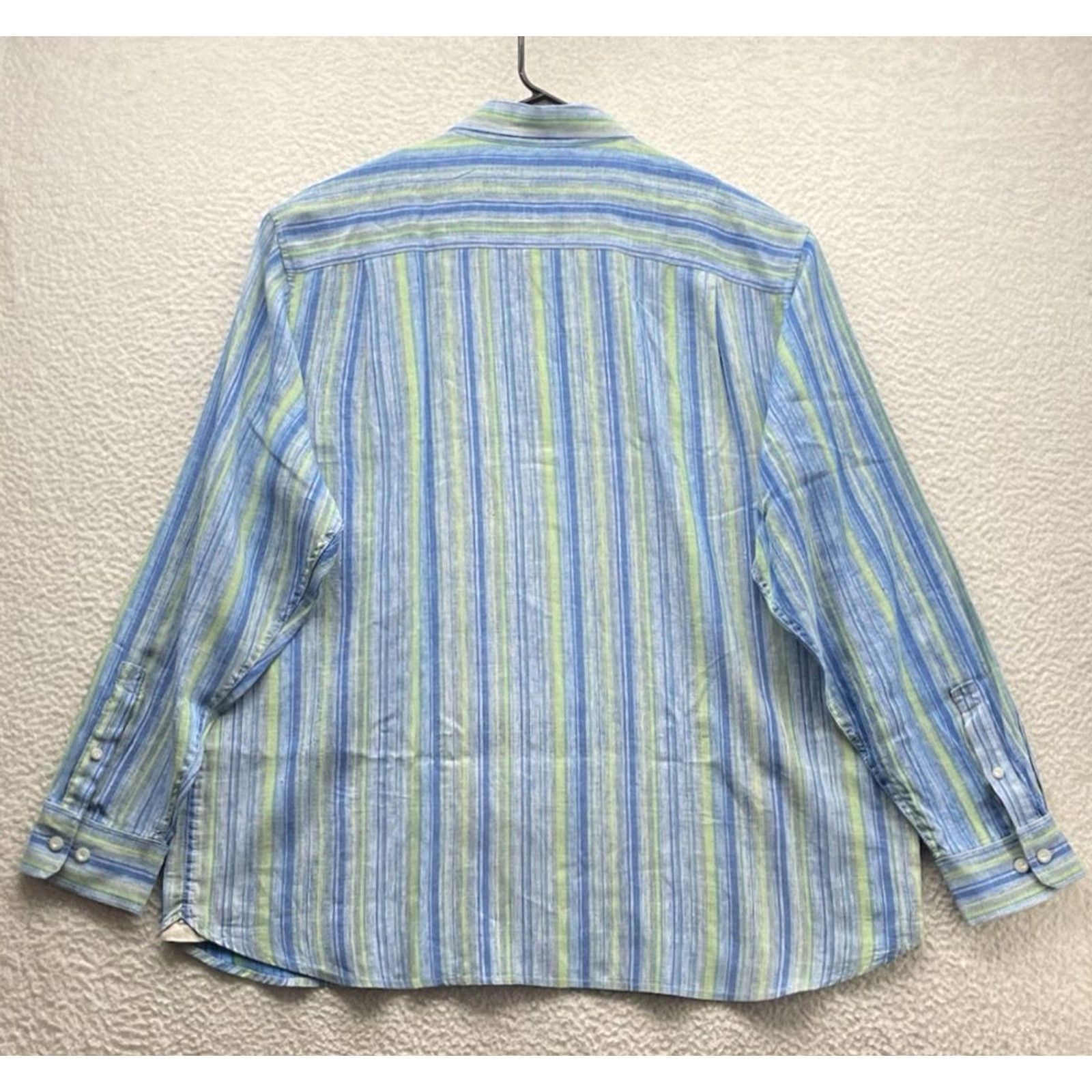 Tommy Bahama Tommy Bahama Shirt Mens 2XL Multicolor Striped Linen Blend Button Up Collared Beach Casual) (No, remove parenthesis) Size US XXL / EU 58 / 5 - 6 Thumbnail