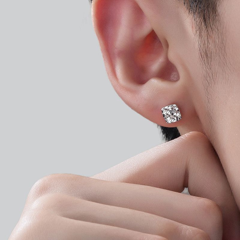Jewelry × Sterling Silver One pairs Earrings Gothic Punk Chrome Jewelry Spike Size ONE SIZE - 1 Preview