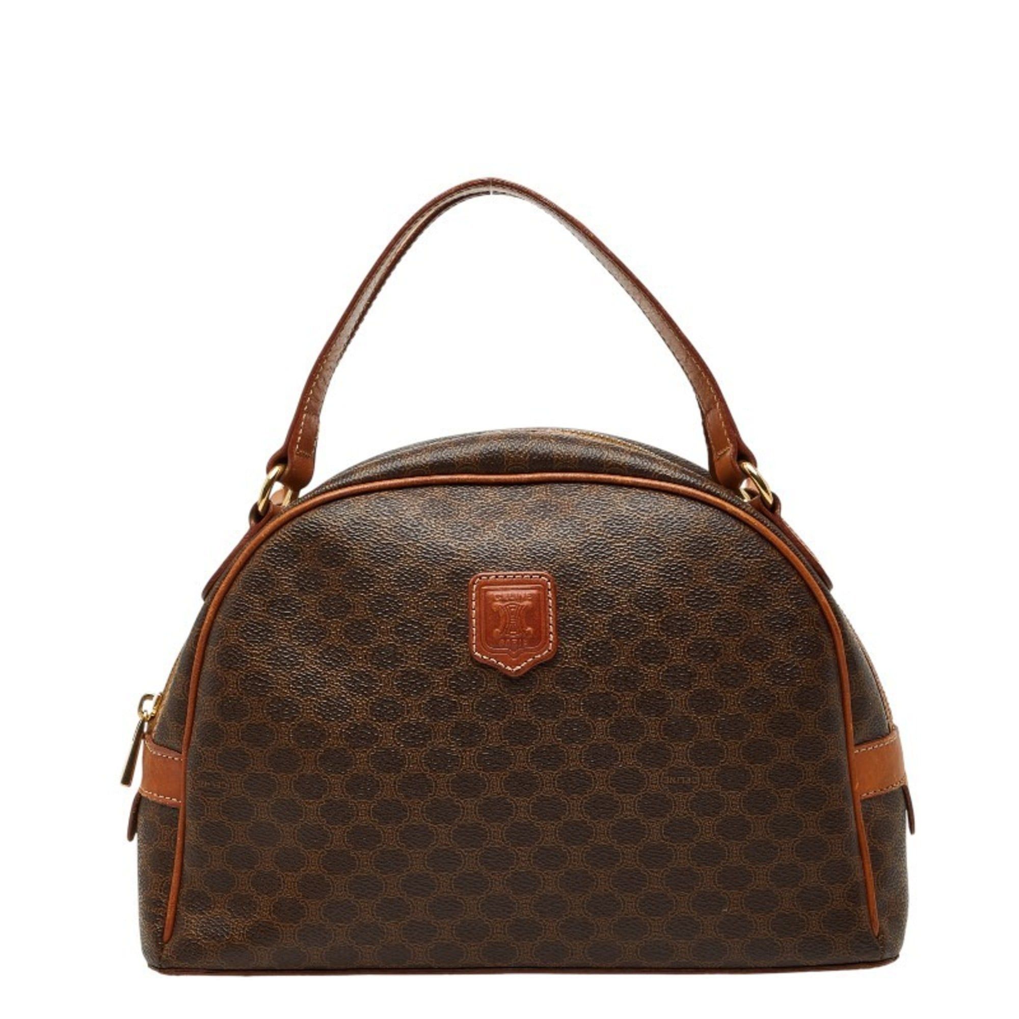 Celine Macadam Handbag MC98 2 Brown Leather Women's CELINE