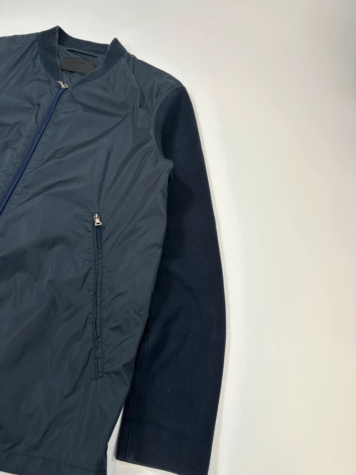 Prada Prada Milano SS2002 Navy Blue Hybrid Cotton & Nylon Jacket Size US L / EU 52-54 / 3 - 3 Thumbnail