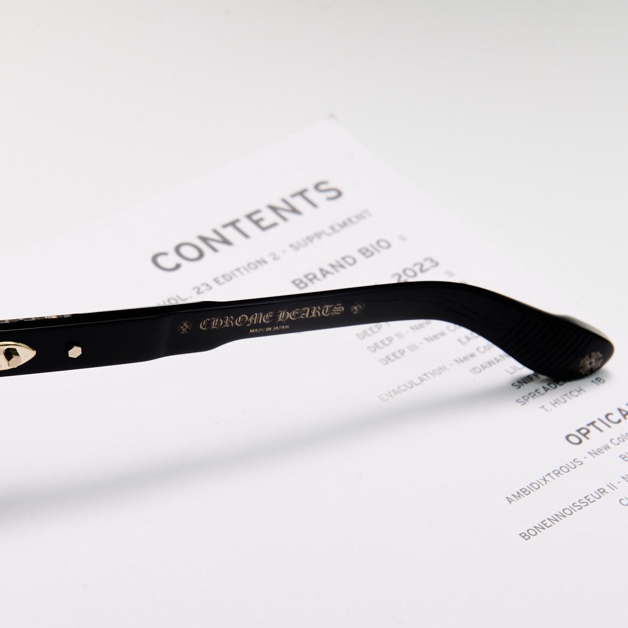 Chrome Hearts CHROME HEARTS ASSTRAORDINAIRE BLACK - 18K GOLD PLATED GLASSES Size ONE SIZE - 4 Thumbnail