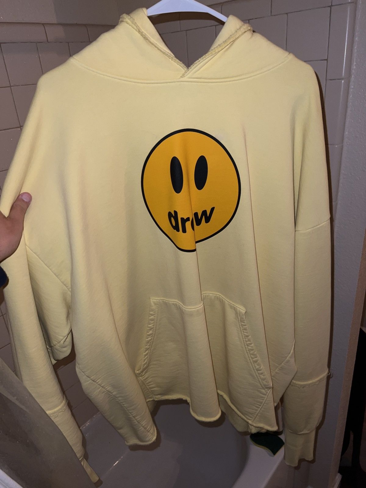 Image of Drew House Deconstructed Mascot Hoodie in Yellow, Men's (Size 2XL)