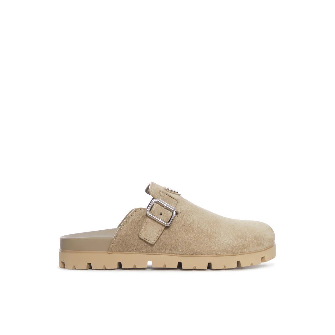 Prada PRADA Desert Beige Suede Mules New & Authentic (Men's size:9 Size US 9 / EU 42 - 1 Thumbnail