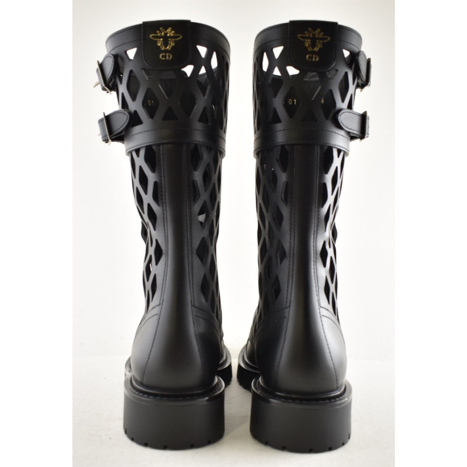 Dior Dior D-Trap Black Leather Cut Out Military Combat Lace Up Size US 6 / IT 36 - 16 Thumbnail