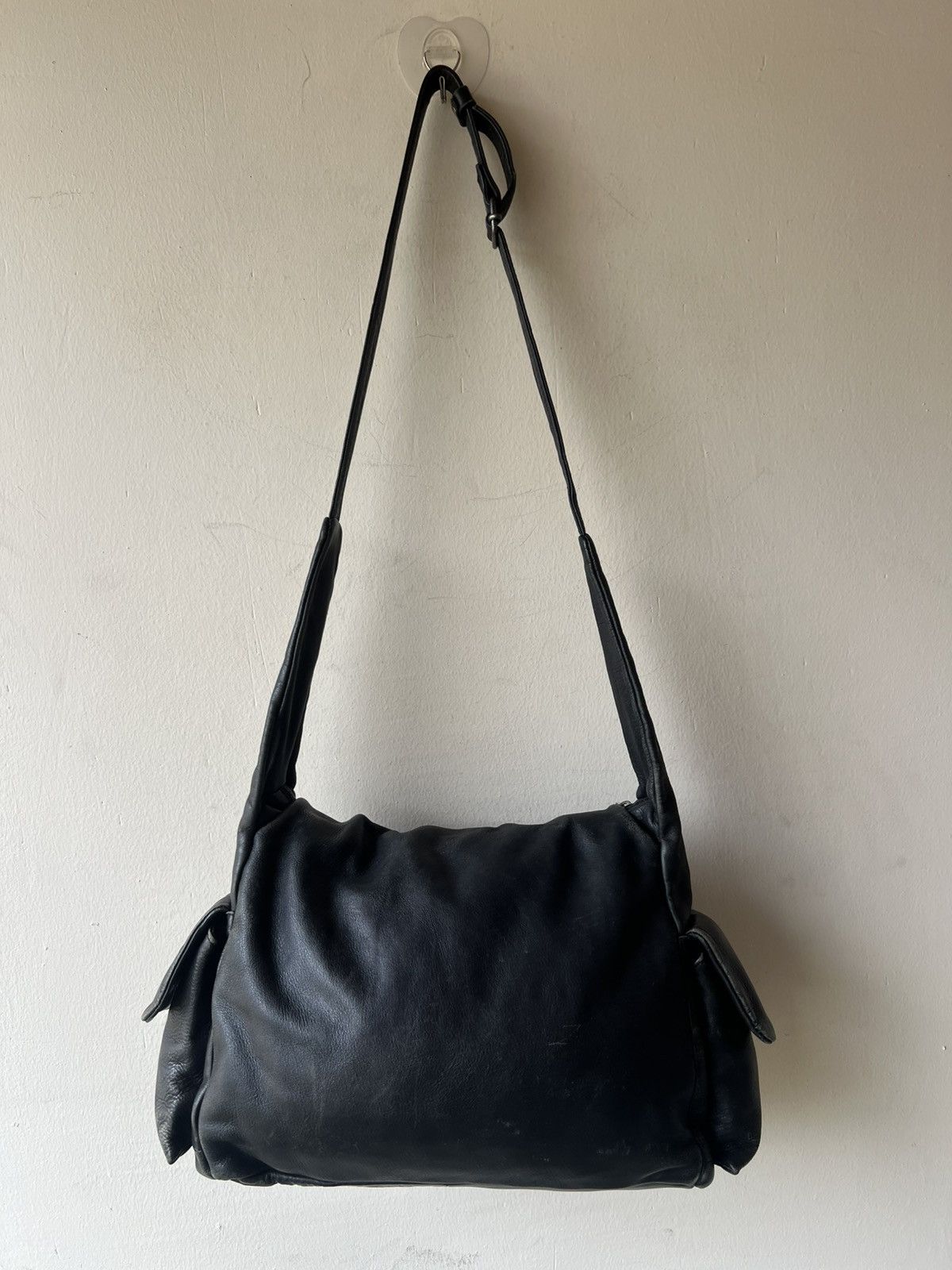 Leather Vintage ROSSI Florence Italy Faded Patina Cargo Sling Bag Size ONE SIZE - 21 Thumbnail