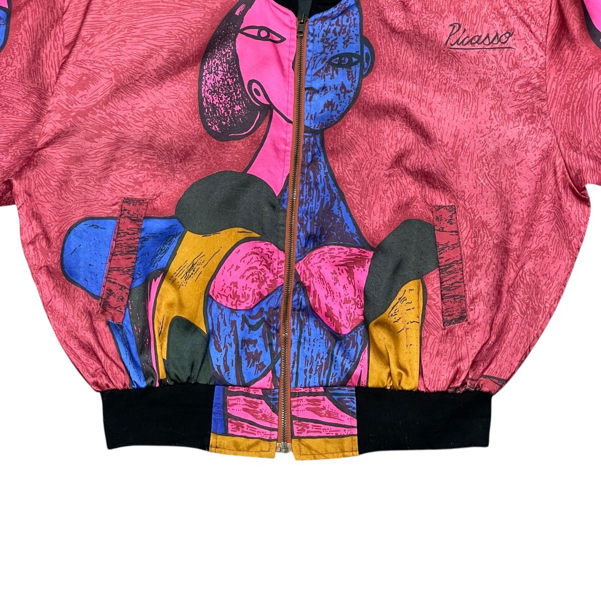Vintage Vintage 80s Pablo Picasso Abstract Art Graphic Bomber Jacket Size US L / EU 52-54 / 3 - 7 Thumbnail