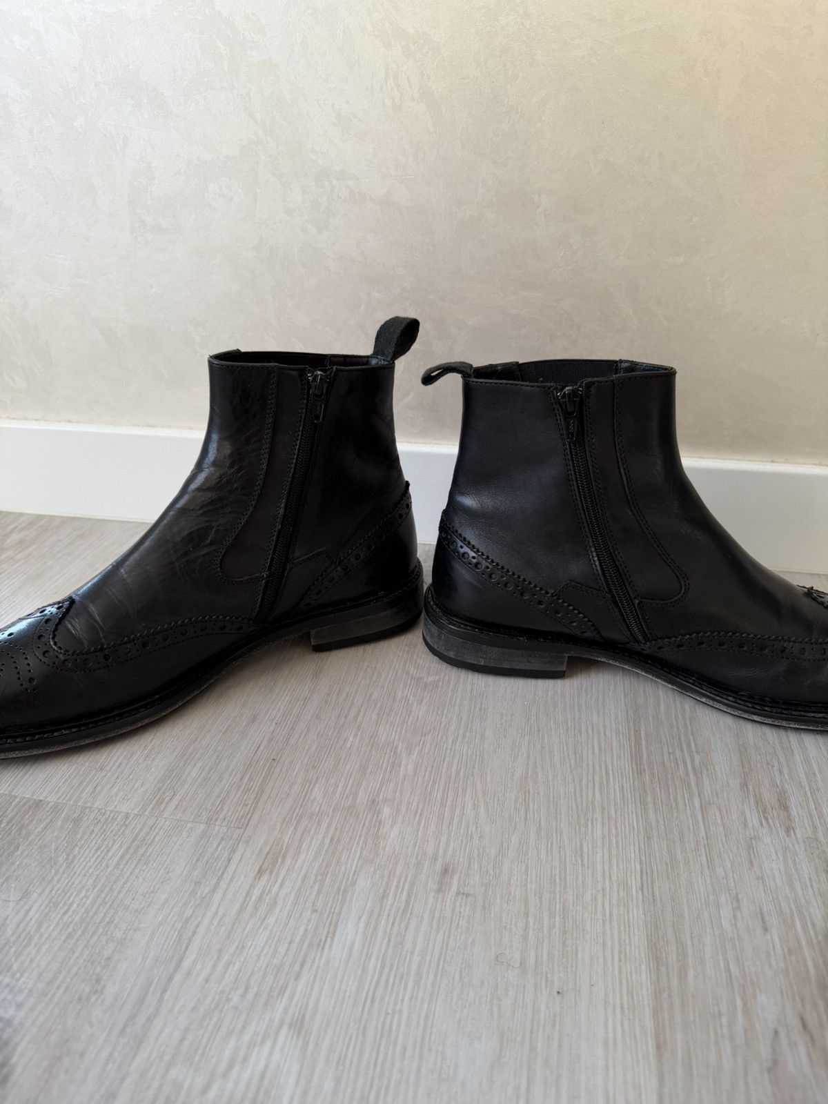 If Six Was Nine AS 98 Vibe Artisan Black Leather Side Zip Ankle Biker Boots Size US 9 / EU 42 - 11 Thumbnail