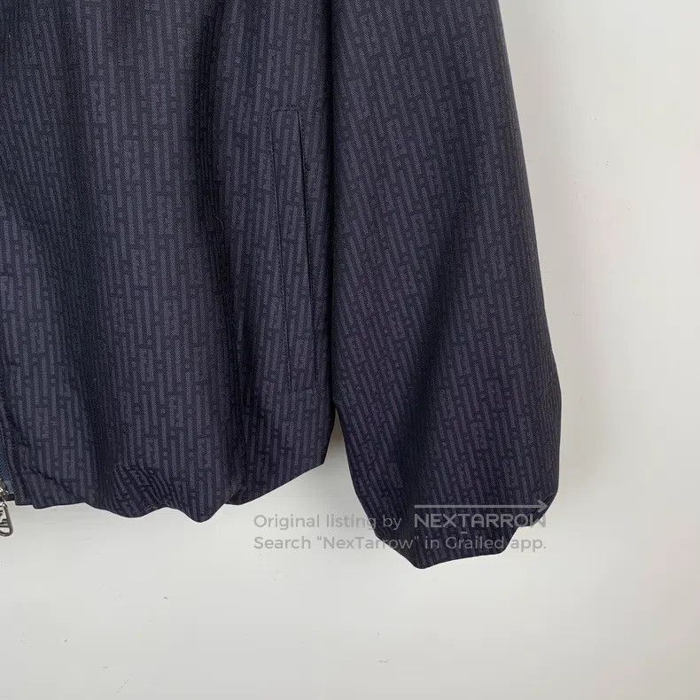 Fendi Fendi Navy blue logo letter full print hooded zipper wool Size US M / EU 48-50 / 2 - 4 Thumbnail