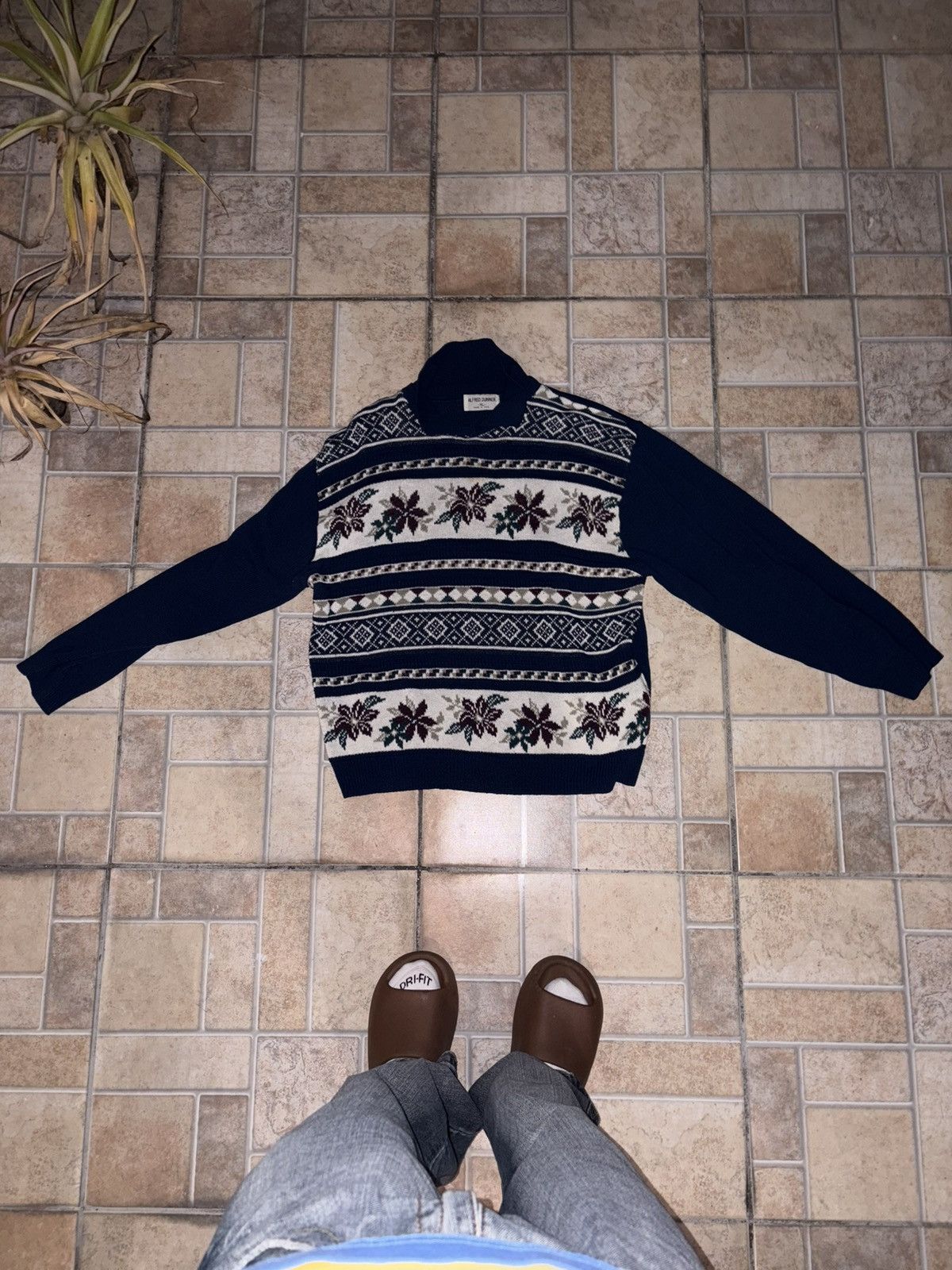 Alfred Dunhill Alfred Dunner Floral Patterned Knit Sweater! Size XL / US 12-14 / IT 48-50 - 1 Thumbnail