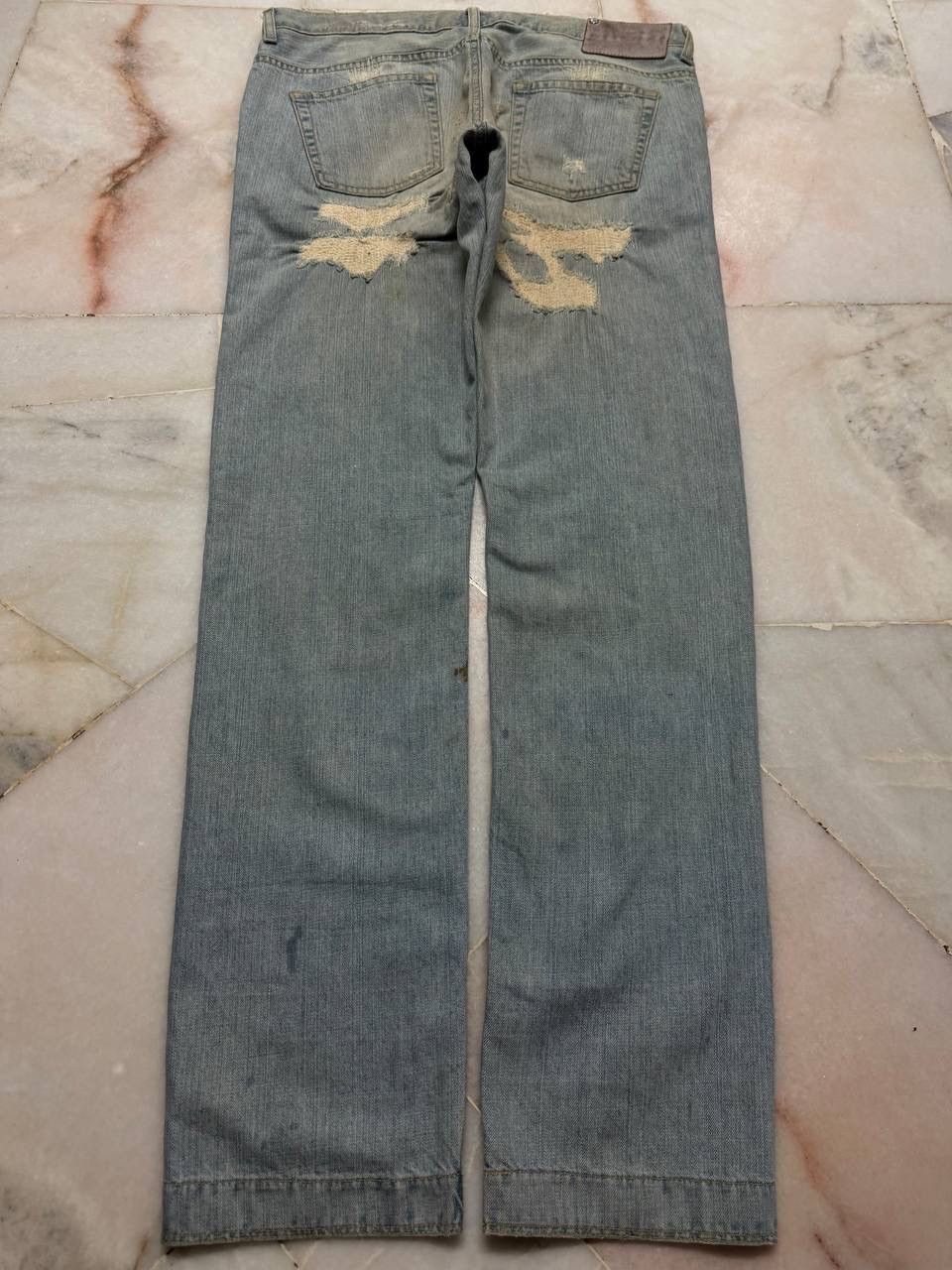 Vintage 💥Sashiko Boro Kapital Style Thrashed Rusty Jeans By Zara 90s Size US 34 / EU 50 - 11 Thumbnail