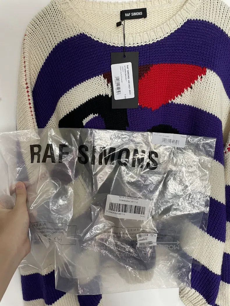 Raf Simons Raf Simons 21fw white purple striped rs sweater Size US S / EU 44-46 / 1 - 2 Thumbnail