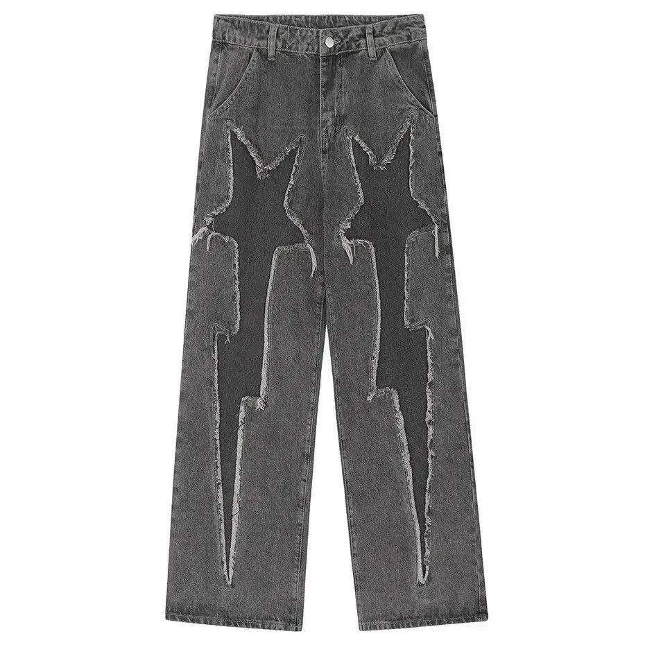 Japanese Brand Lightning Splicing Baggy Jeans Size US 32 / EU 48 - 1 Thumbnail