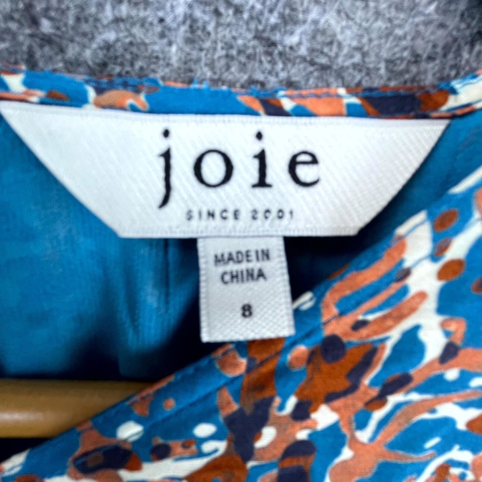Joie Joie Hunter Mini Dress Womens 8 Fjord Blue Abstract Artsy Size M / US 6-8 / IT 42-44 - 3 Thumbnail
