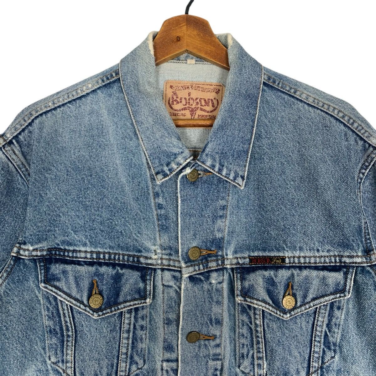 Japanese Brand × Vintage Vintage Distressed Bobson Denim JapaneseBrand Jacket Size US L / EU 52-54 / 3 - 3 Thumbnail