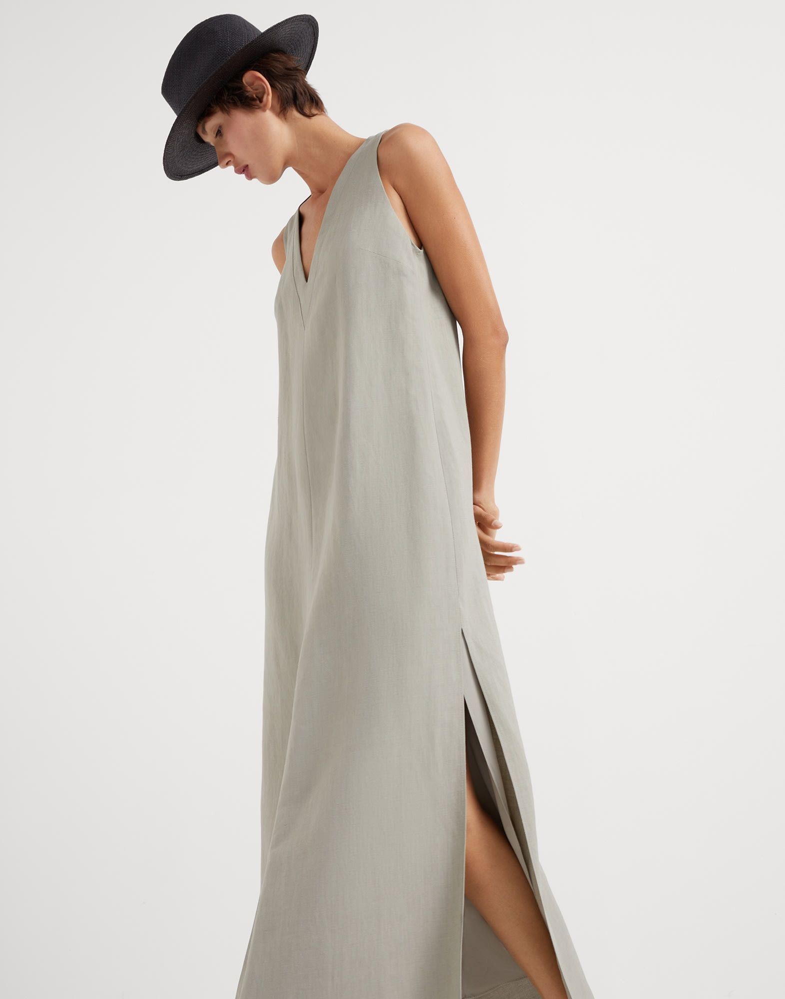 Brunello Cucinelli o1w1db10825 Dress in Open Green Size M / US 6-8 / IT 42-44 - 4 Thumbnail