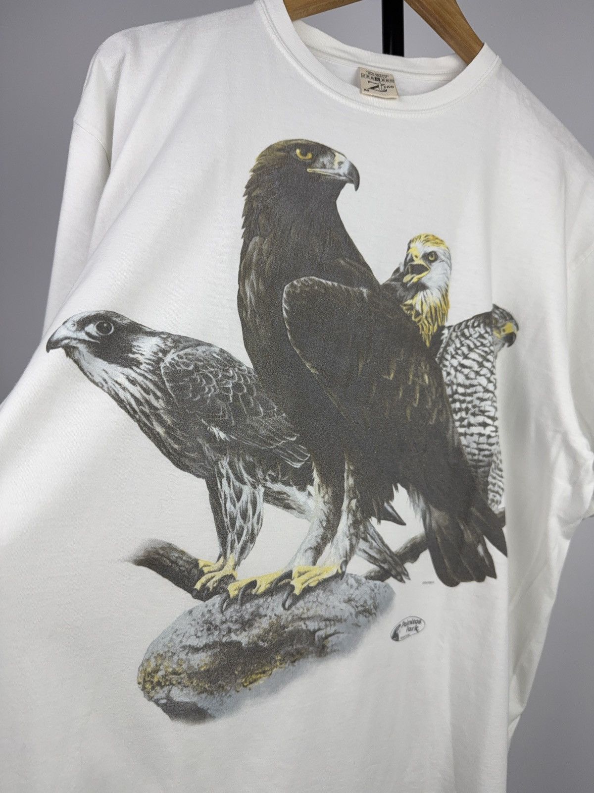 Vintage 00s Vintage Eagle Hawk Bird Graphic T-Shirt White Nature Tee Size US M / EU 48-50 / 2 - 5 Thumbnail