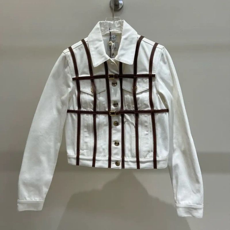 Burberry Burberry White Cotton Cropped Jacket Size XS / US 0-2 / IT 36-38 - 1 Thumbnail