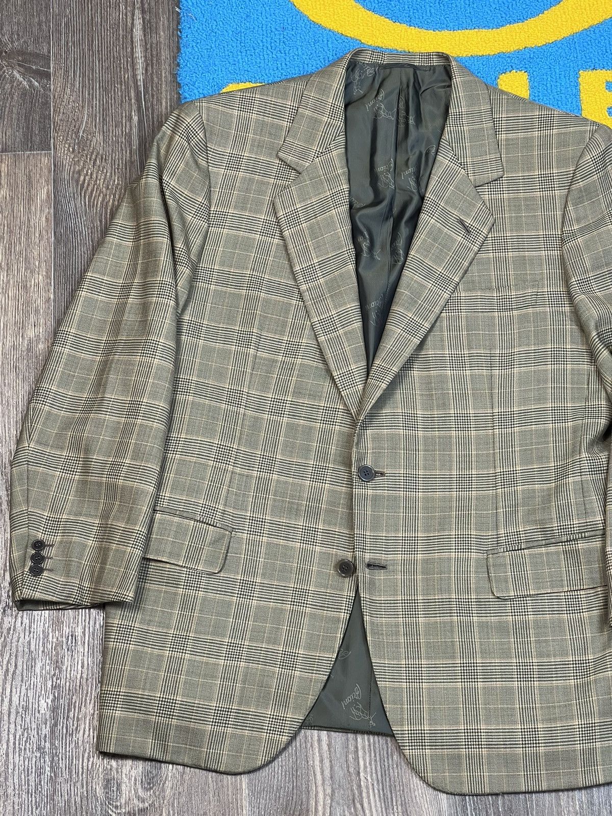 Brioni Brioni Parigi Wool Olive Check Blazer Two Buttons 52 Size 52S - 3 Thumbnail