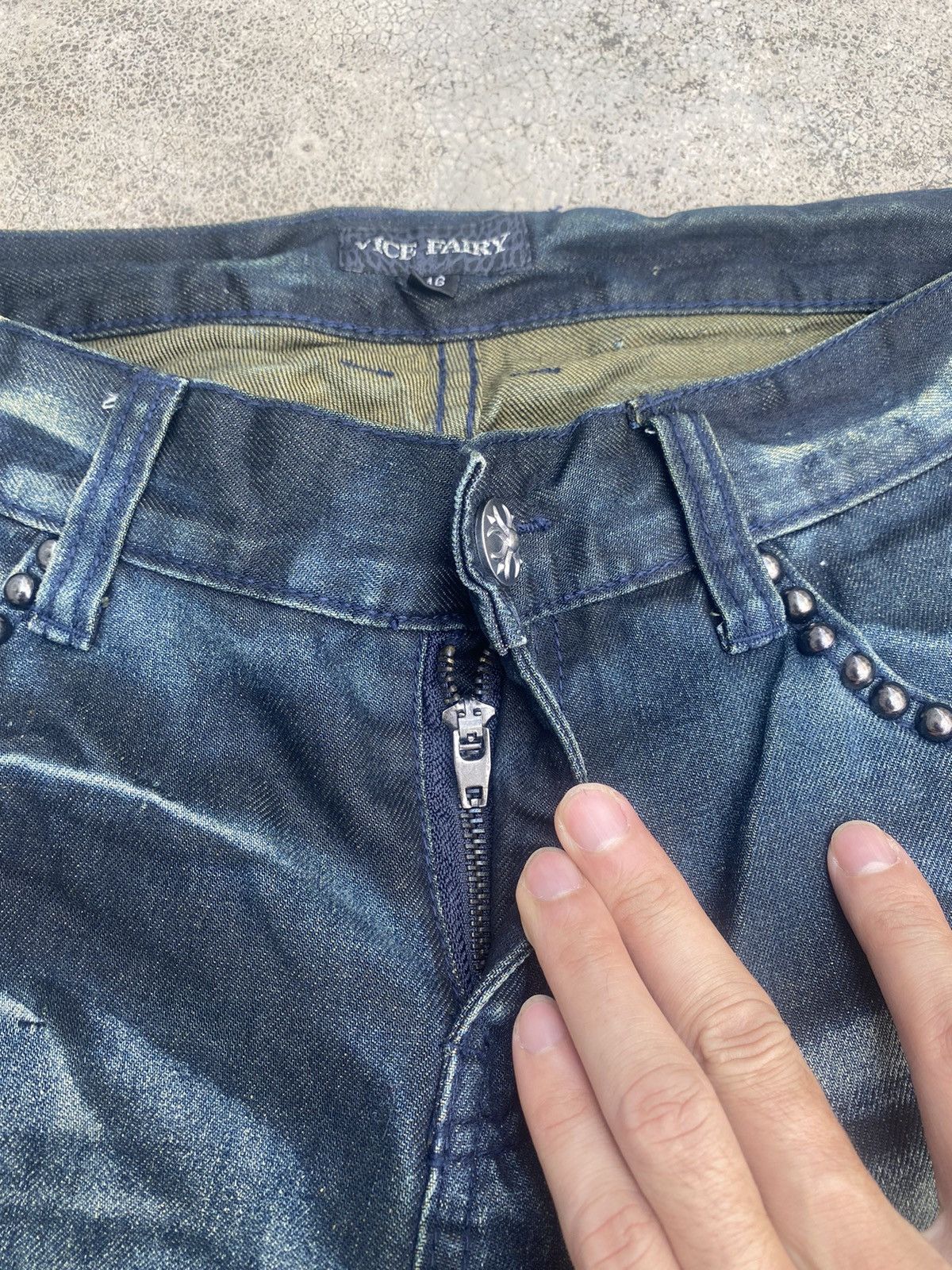 If Six Was Nine × Japanese Brand Flare Jeans Vice Fairy Clawmark Patches Studded Size US 32 / EU 48 - 11 Thumbnail