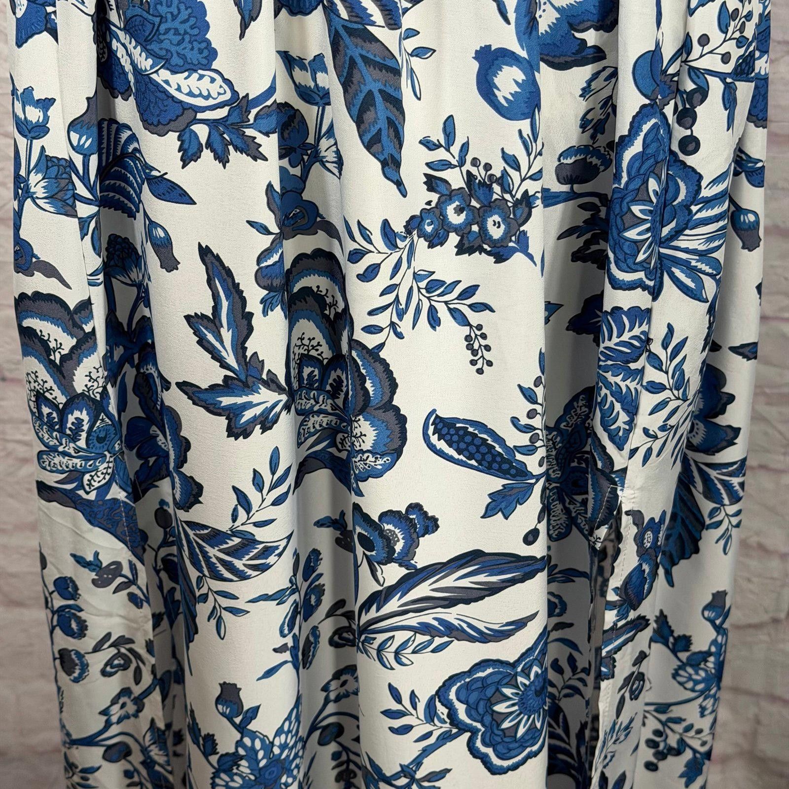 Other Blue and White Large Floral Halter Maxi Dress Size L / US 10 / IT 46 - 4 Thumbnail