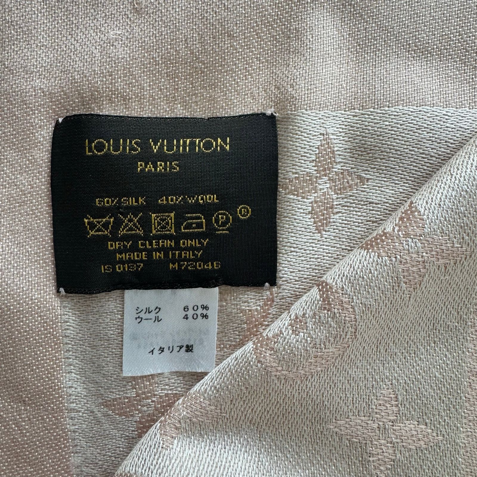 Louis Vuitton Wool/silk LV pink white scarf Size ONE SIZE - 3 Thumbnail