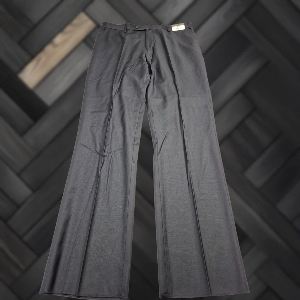 Pronto Uomo Prontomoda Dress Pants Mens 38x36 Black Wool Super 140s Flat Front Unhemmed NWT Dress Pants Mens 38 Black Wool Size US 38 / EU 54 - 1 Thumbnail
