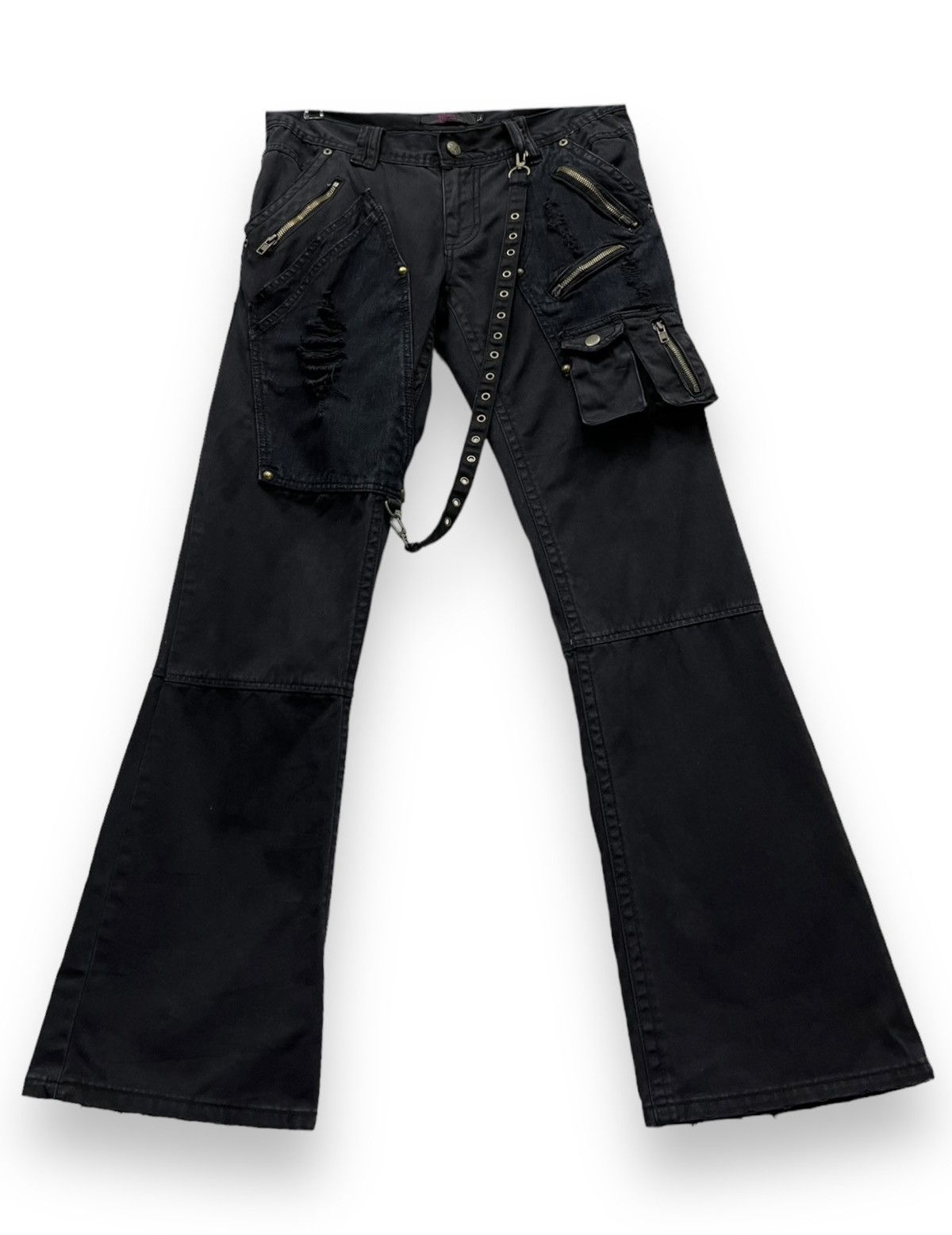 KMRii × Le Grande Bleu (L.G.B.) × Seditionaries 💥🔥MIDAS Seditionaries Punk Bondage Multipocket FLARE Pants Size US 31 - 2 Thumbnail