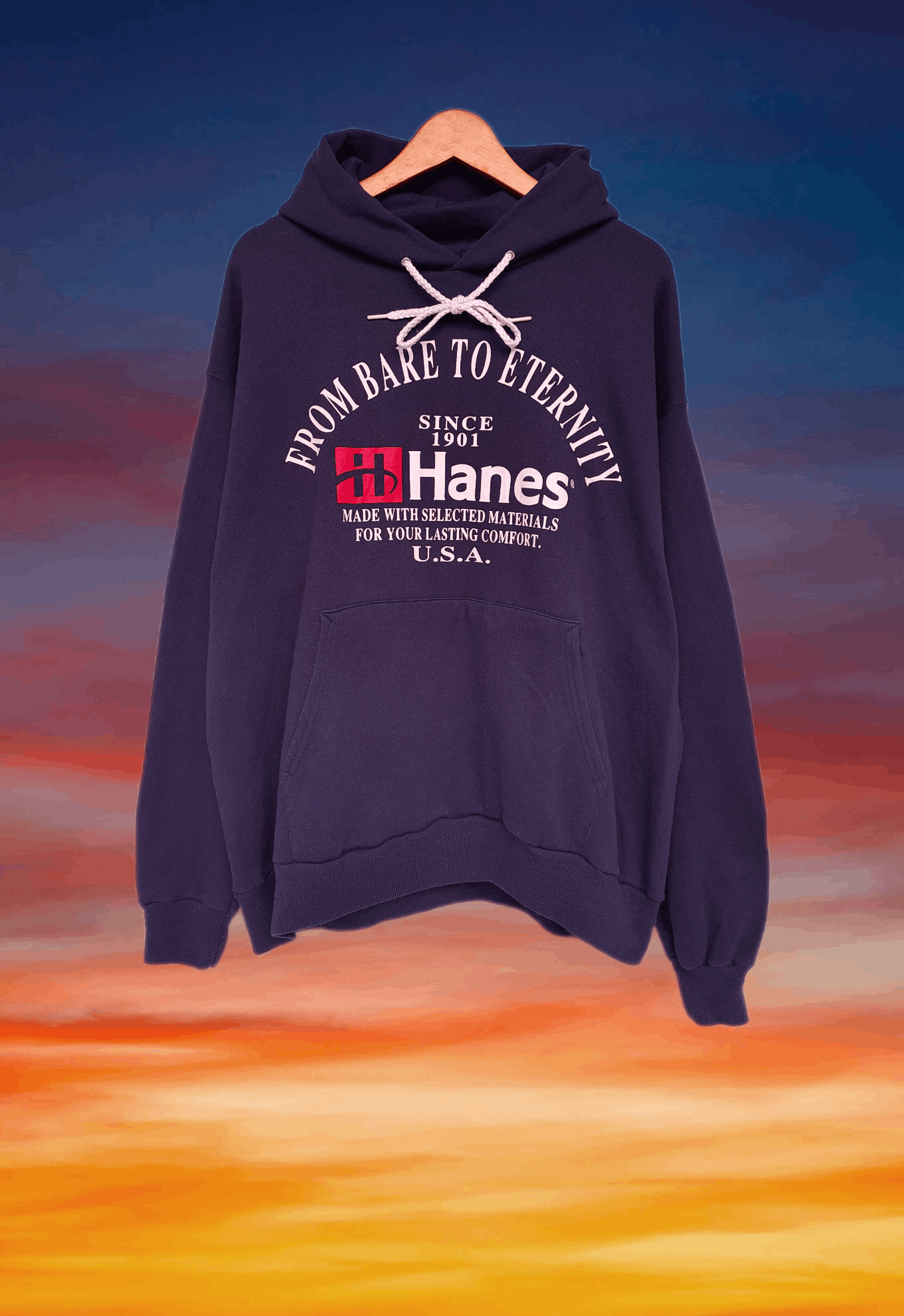 Hanes × Rap Tees × Vintage Vintage 90s Hanes from bare to eternity hoodie Size US XL / EU 56 / 4 - 1 Thumbnail