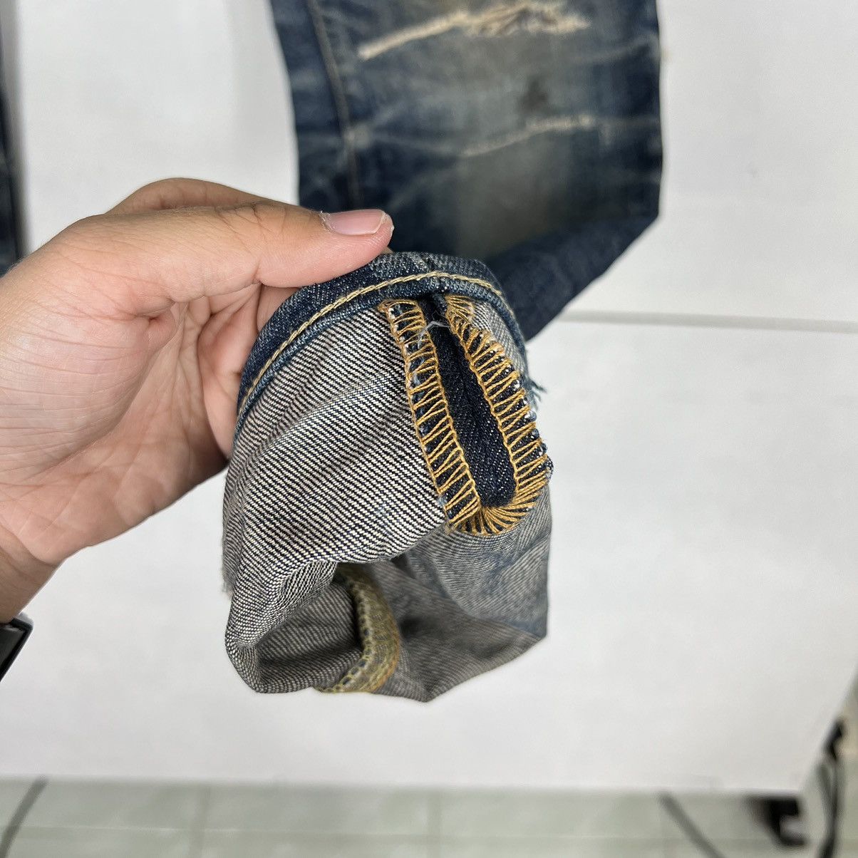 Other 🔥 Red card Blue Work Denim Slim fit jeans Size US 30 / EU 46 - 12 Thumbnail