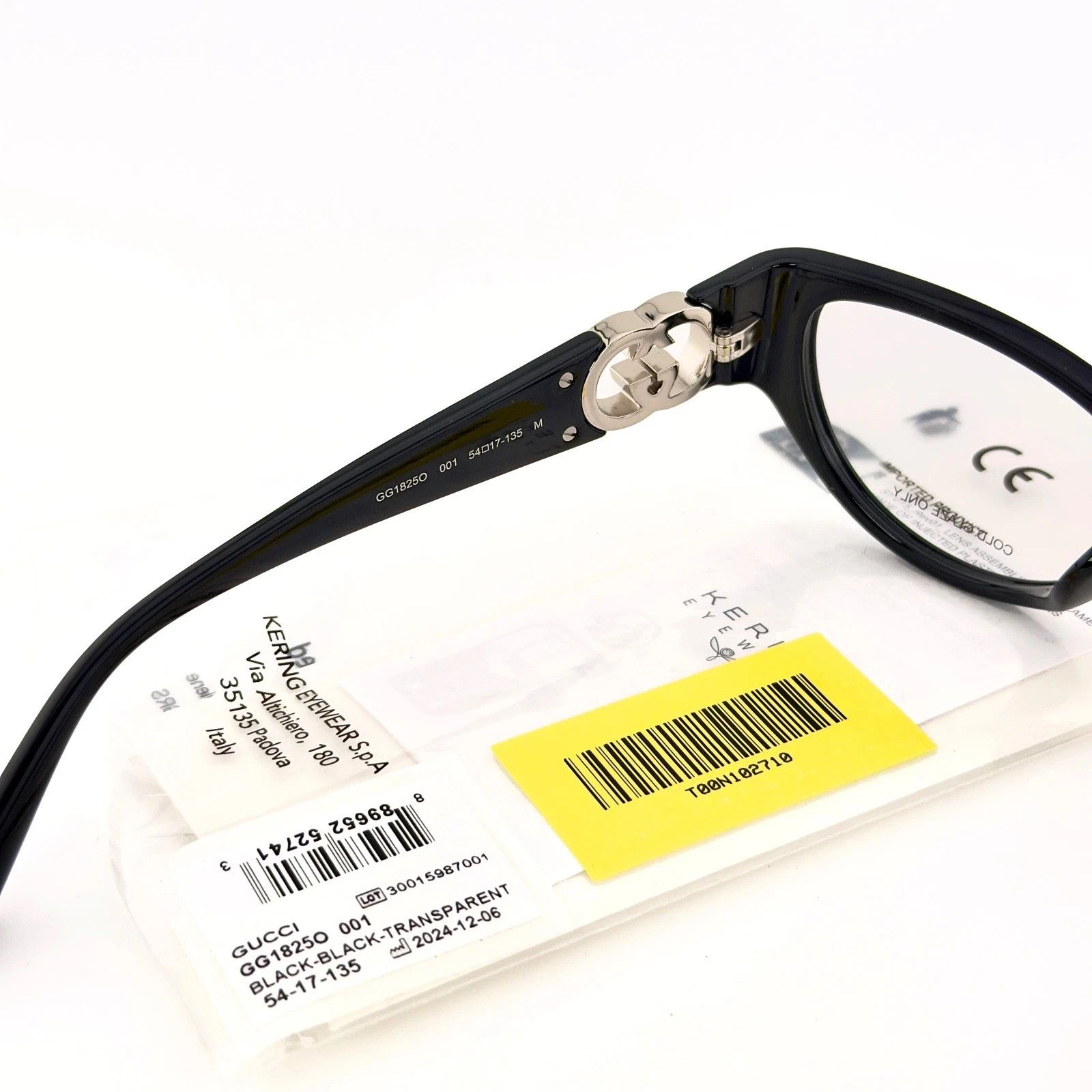 Gucci GUCCI GG1825O 1825 Black Silver Logo Unisex Eyeglasses 001 Size ONE SIZE - 6 Thumbnail