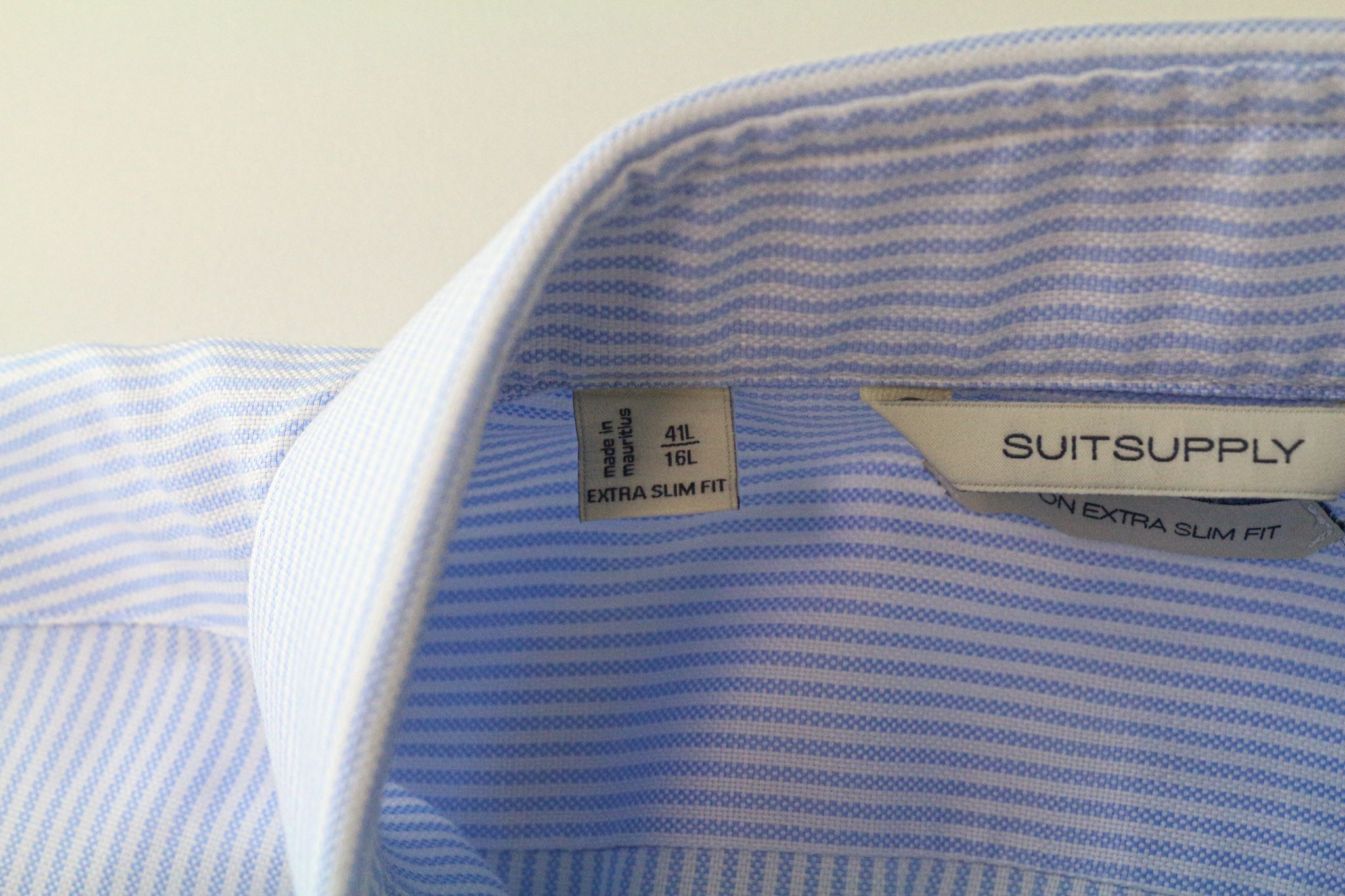 Suitsupply 41L/16L Extra Slim Blue Cotton Stripe Shirt 79183 Size 42L - 5 Thumbnail