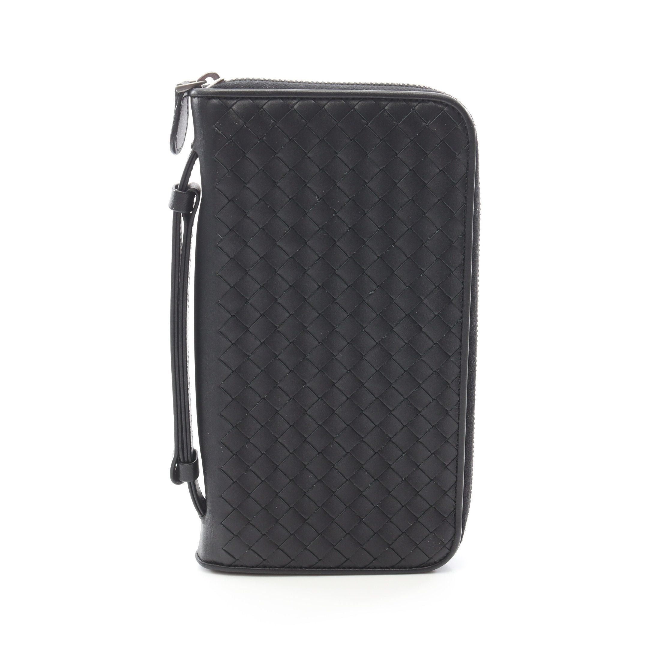Bottega Veneta Bottega Veneta Intrecciato Travel Case Round Zipper Long Wallet Leather Black Size ONE SIZE - 1 Thumbnail