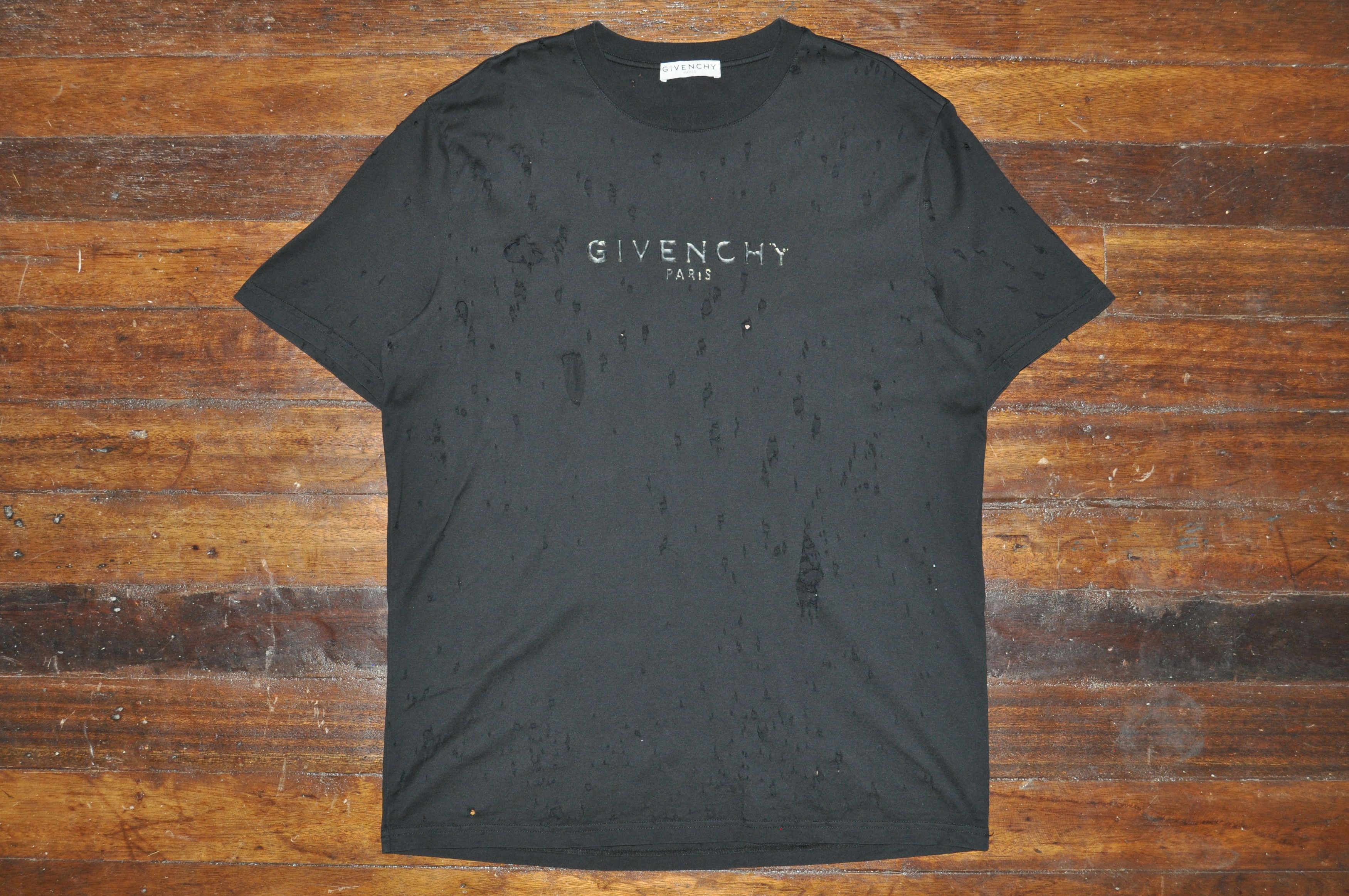 image of Givenchy - Distressed Tee in Black, Men's (Size XL)